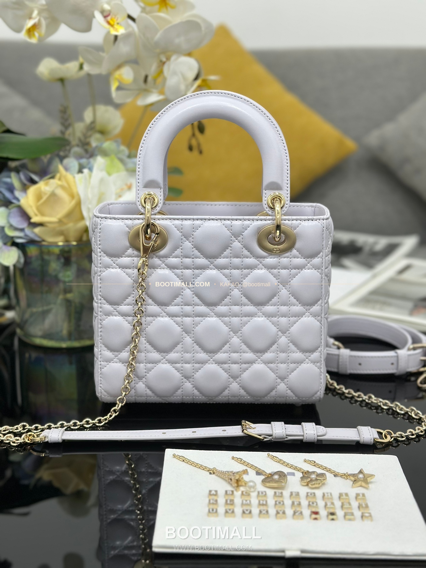 디올 레이디디올 램스킨 카나쥬 블랙 미니 체인 토트백 Dior Lady Dior Lambskin Cannage Black Mini Chain Tote Bag M0638 20cm 9