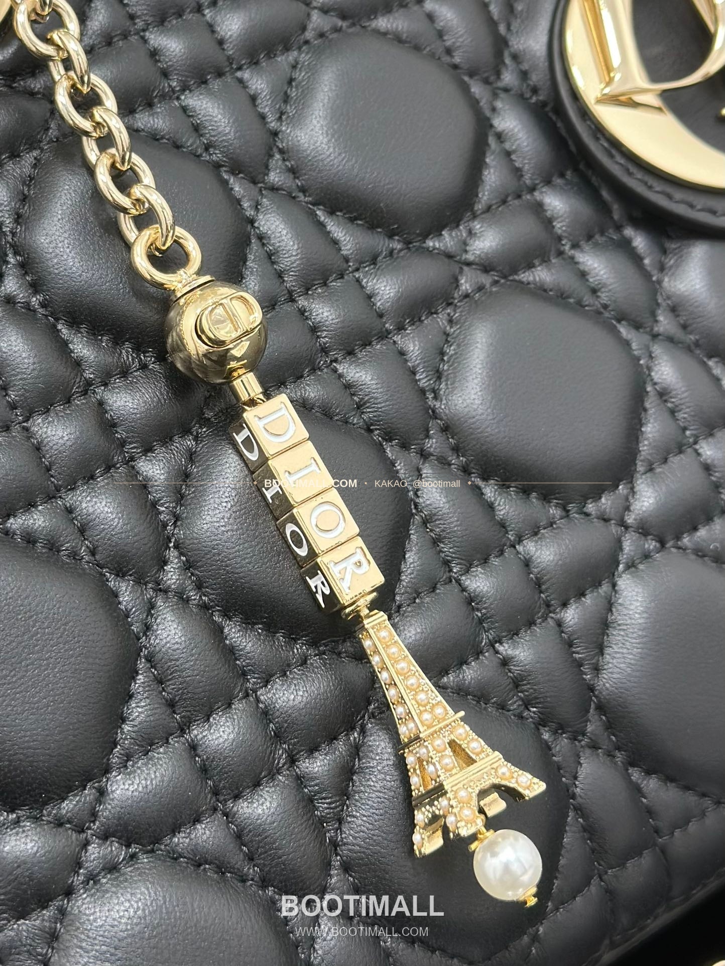 디올 레이디디올 램스킨 카나쥬 블랙 미니 체인 토트백 Dior Lady Dior Lambskin Cannage Black Mini Chain Tote Bag M0638 20cm 6