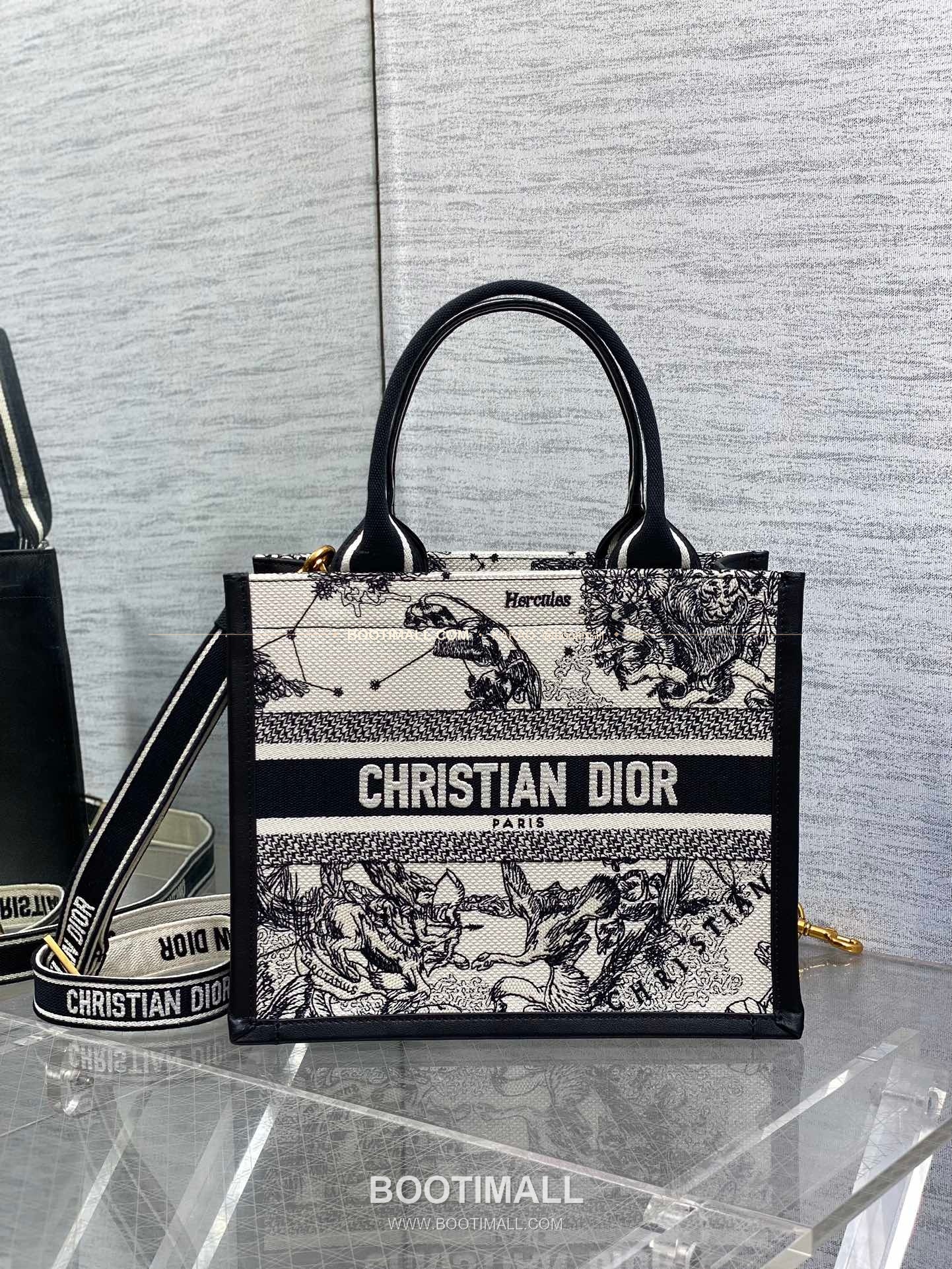 디올 오블리크 자수 캔버스 스트랩 스몰 토트백 Dior Oblique Embroidered Canvas Strap Small Tote Bag 26cm 1