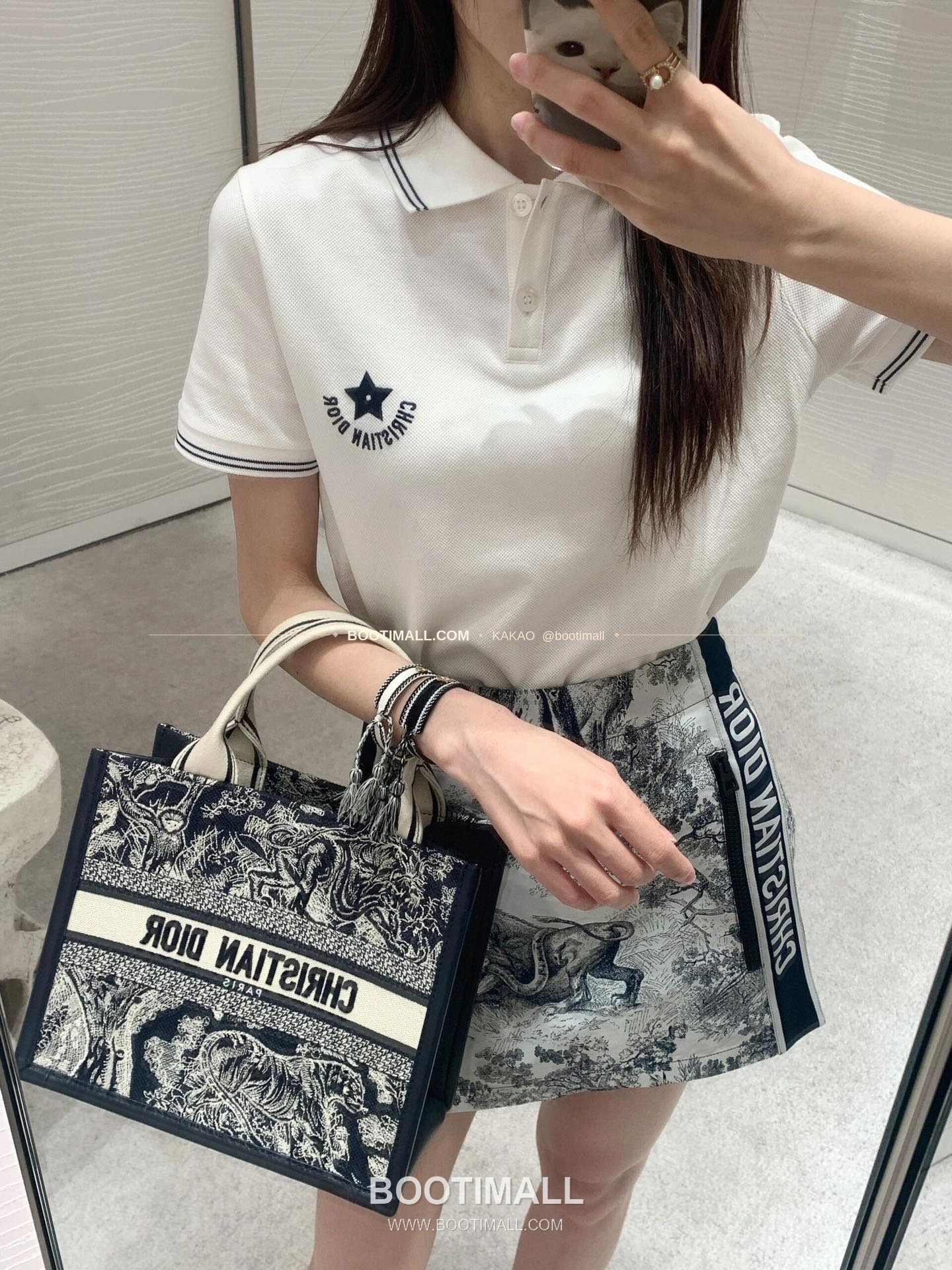디올 오블리크 자수 캔버스 스트랩 미디엄 토트백 Dior Oblique Embroidered Canvas Strap Medium Tote Bag 36cm 4