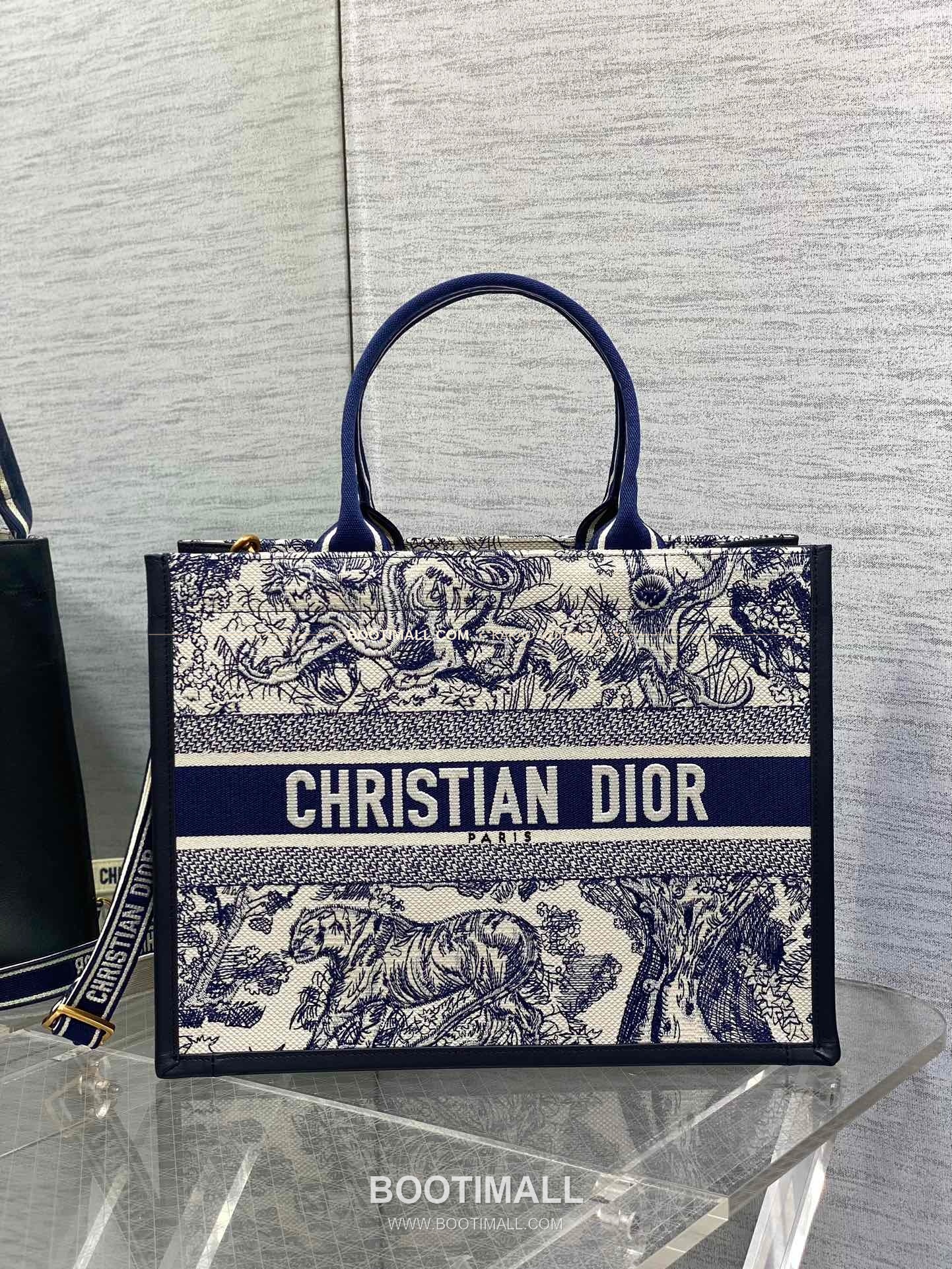 디올 오블리크 자수 캔버스 스트랩 미디엄 토트백 Dior Oblique Embroidered Canvas Strap Medium Tote Bag 36cm 9