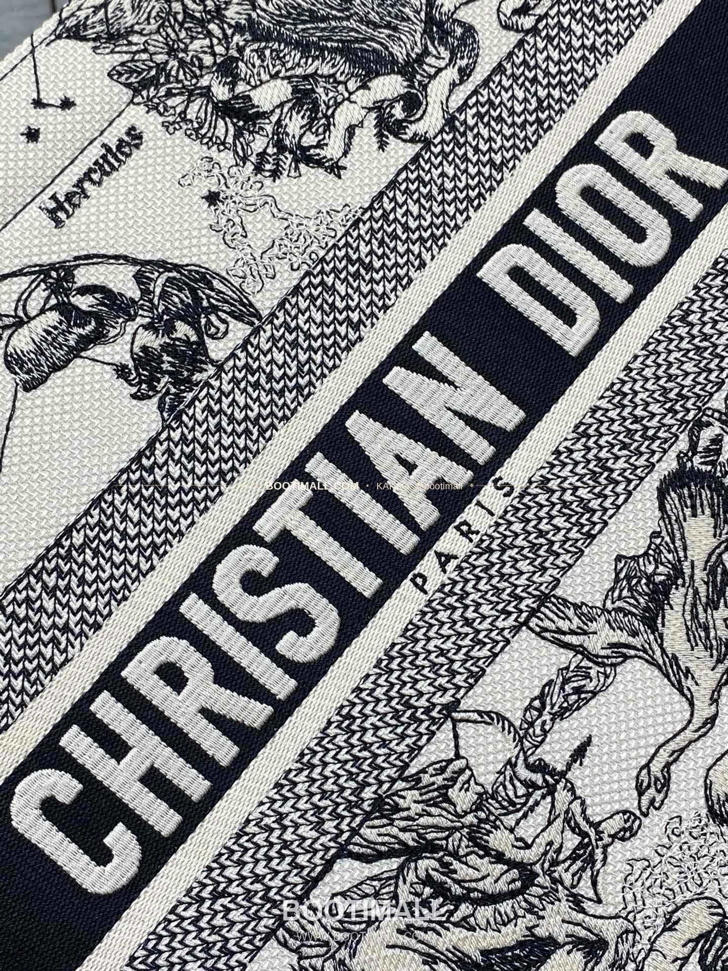 디올 오블리크 자수 캔버스 스트랩 미디엄 토트백 Dior Oblique Embroidered Canvas Strap Medium Tote Bag 36cm 7