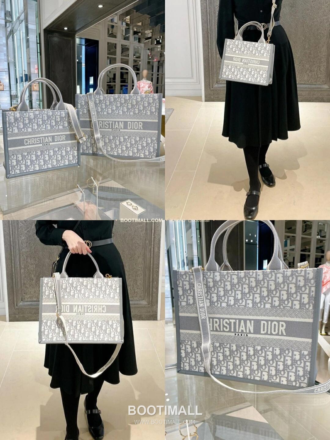 디올 오블리크 자수 캔버스 스트랩 미디엄 토트백 Dior Oblique Embroidered Canvas Strap Medium Tote Bag 36cm 4