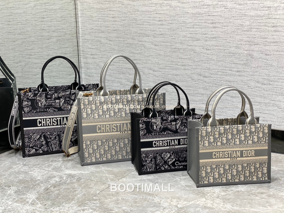 디올 오블리크 자수 캔버스 스트랩 미디엄 토트백 Dior Oblique Embroidered Canvas Strap Medium Tote Bag 36cm 5