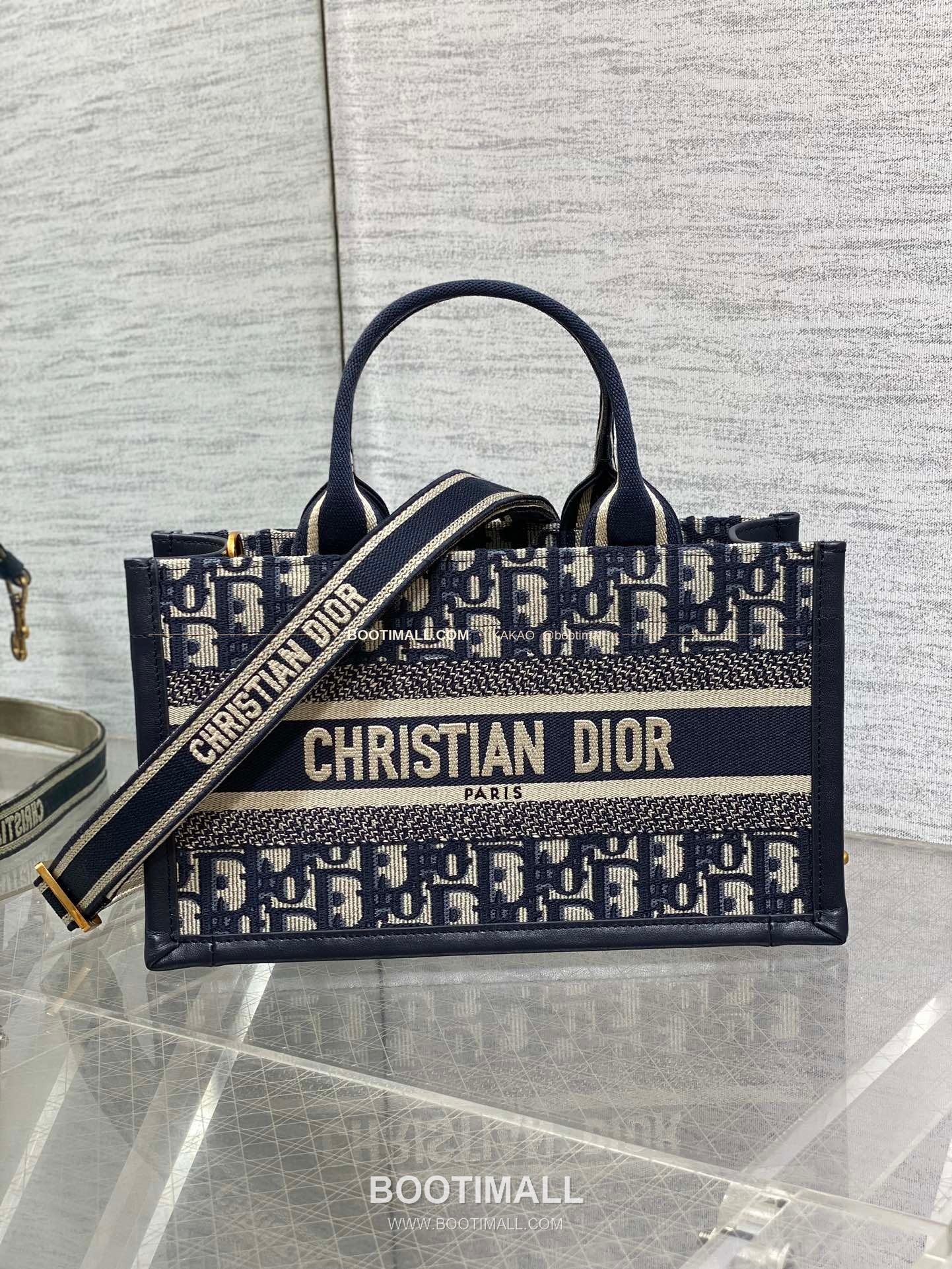 디올 오블리크 자수 캔버스 스트랩 스몰 토트백 Dior Oblique Embroidered Canvas Strap Small Tote Bag 27cm 2