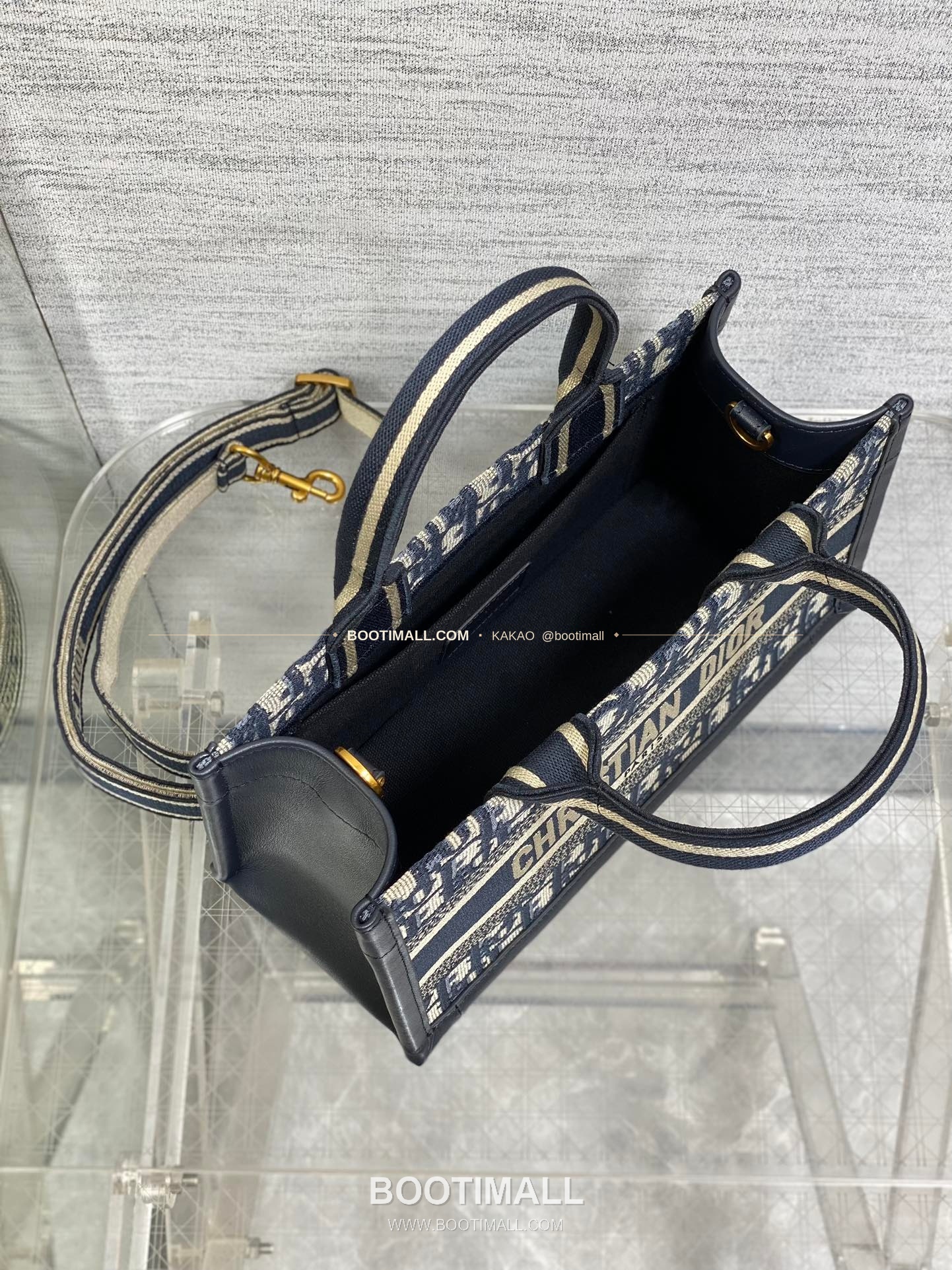 디올 오블리크 자수 캔버스 스트랩 스몰 토트백 Dior Oblique Embroidered Canvas Strap Small Tote Bag 27cm 8