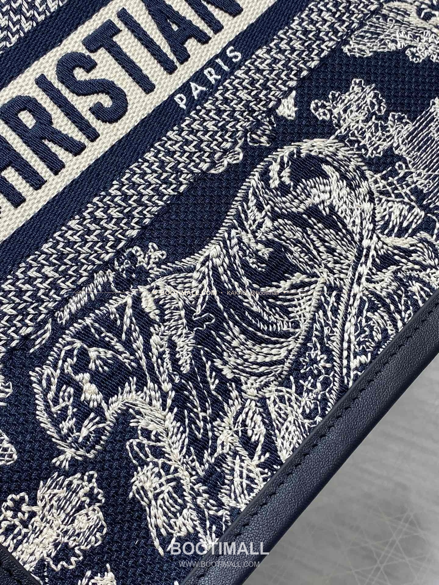 디올 오블리크 자수 캔버스 스트랩 스몰 토트백 Dior Oblique Embroidered Canvas Strap Small Tote Bag 26cm 3