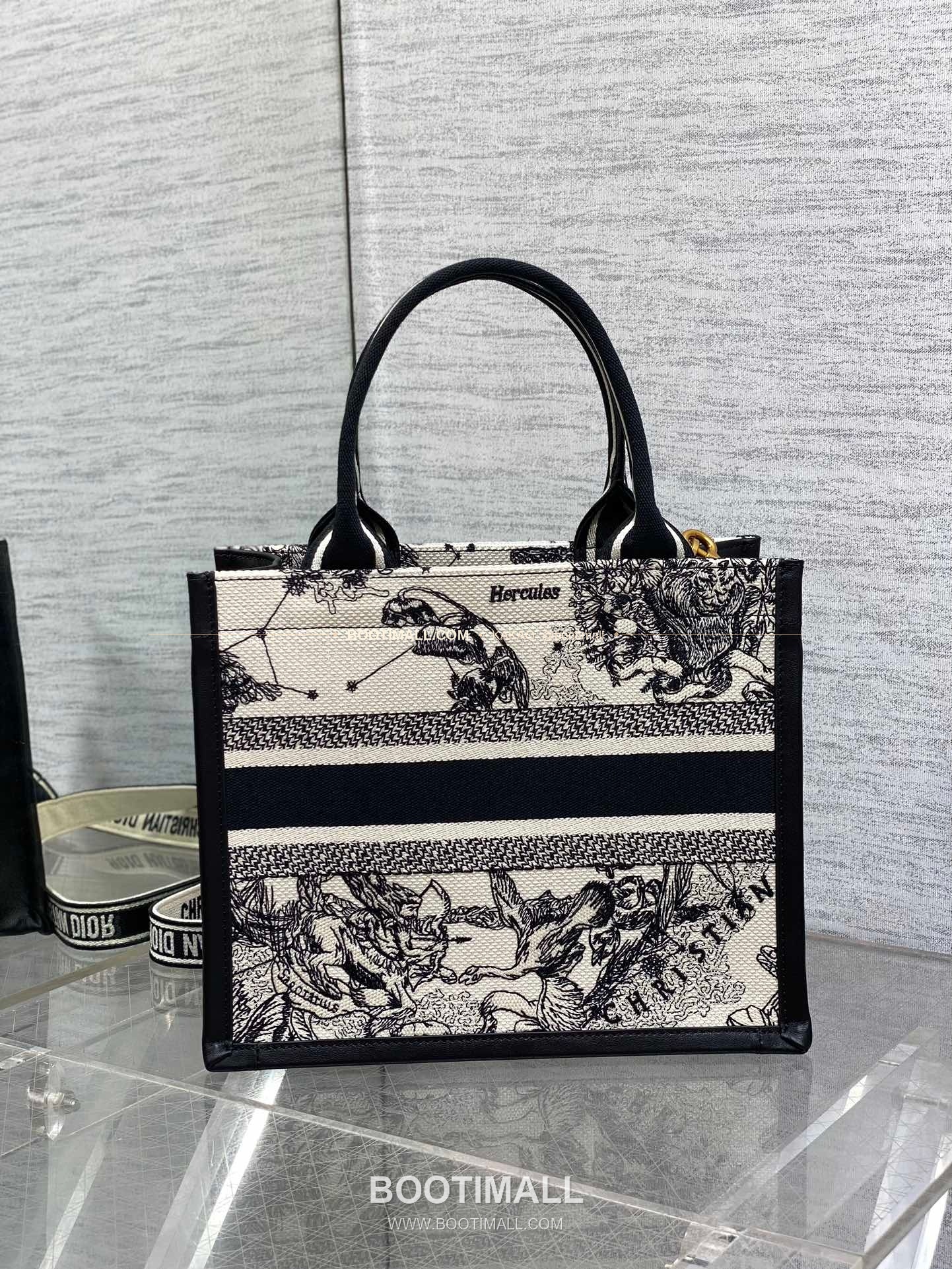 디올 오블리크 자수 캔버스 스트랩 스몰 토트백 Dior Oblique Embroidered Canvas Strap Small Tote Bag 26cm 4
