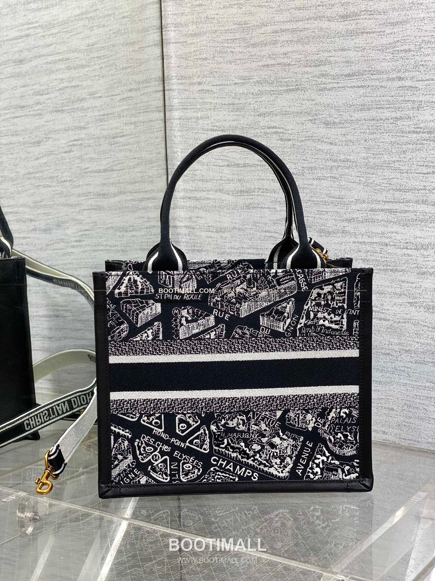 디올 오블리크 자수 캔버스 스트랩 스몰 토트백 Dior Oblique Embroidered Canvas Strap Small Tote Bag 26cm 4