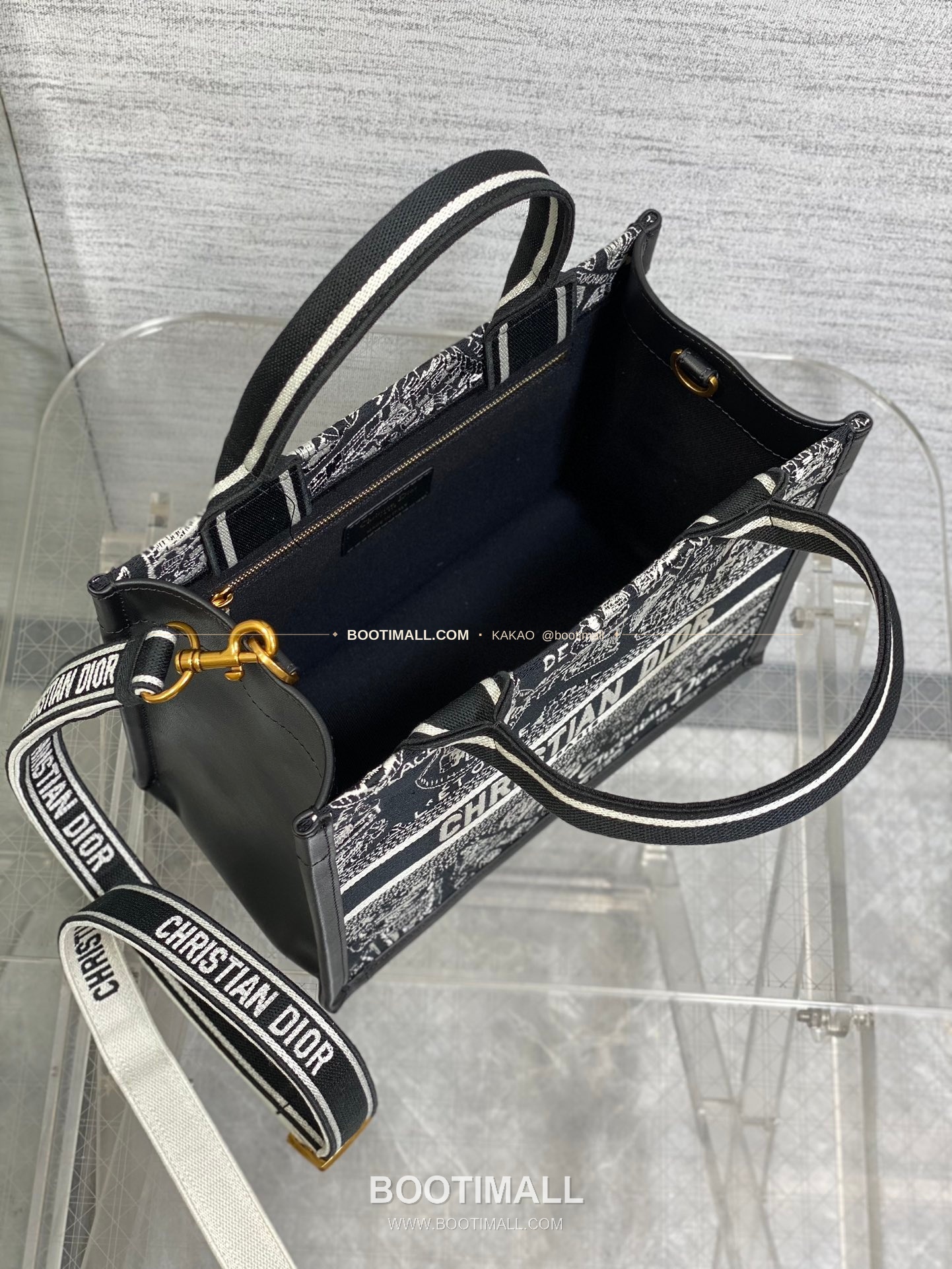 디올 오블리크 자수 캔버스 스트랩 스몰 토트백 Dior Oblique Embroidered Canvas Strap Small Tote Bag 26cm 8