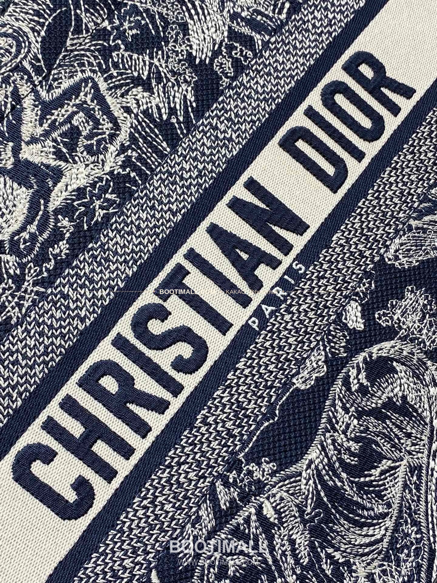 디올 오블리크 자수 캔버스 스트랩 미디엄 토트백 Dior Oblique Embroidered Canvas Strap Medium Tote Bag 36cm 2