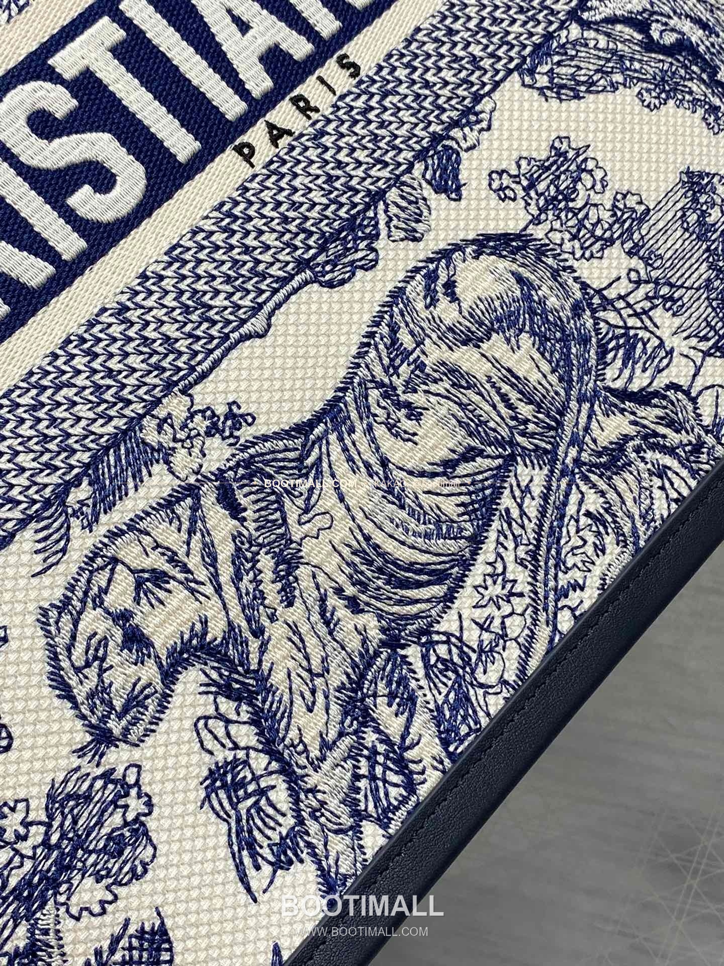 디올 오블리크 자수 캔버스 스트랩 미디엄 토트백 Dior Oblique Embroidered Canvas Strap Medium Tote Bag 36cm 11