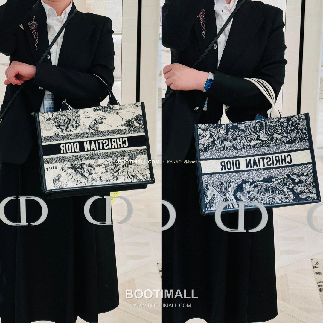 디올 오블리크 자수 캔버스 스트랩 미디엄 토트백 Dior Oblique Embroidered Canvas Strap Medium Tote Bag 36cm 2