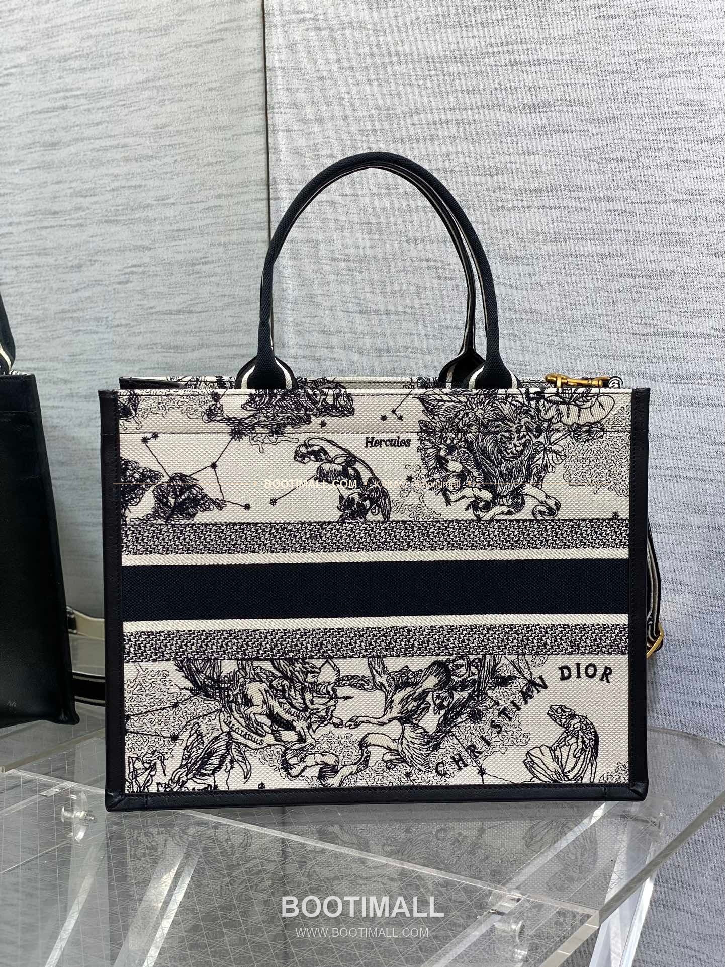 디올 오블리크 자수 캔버스 스트랩 미디엄 토트백 Dior Oblique Embroidered Canvas Strap Medium Tote Bag 36cm 9