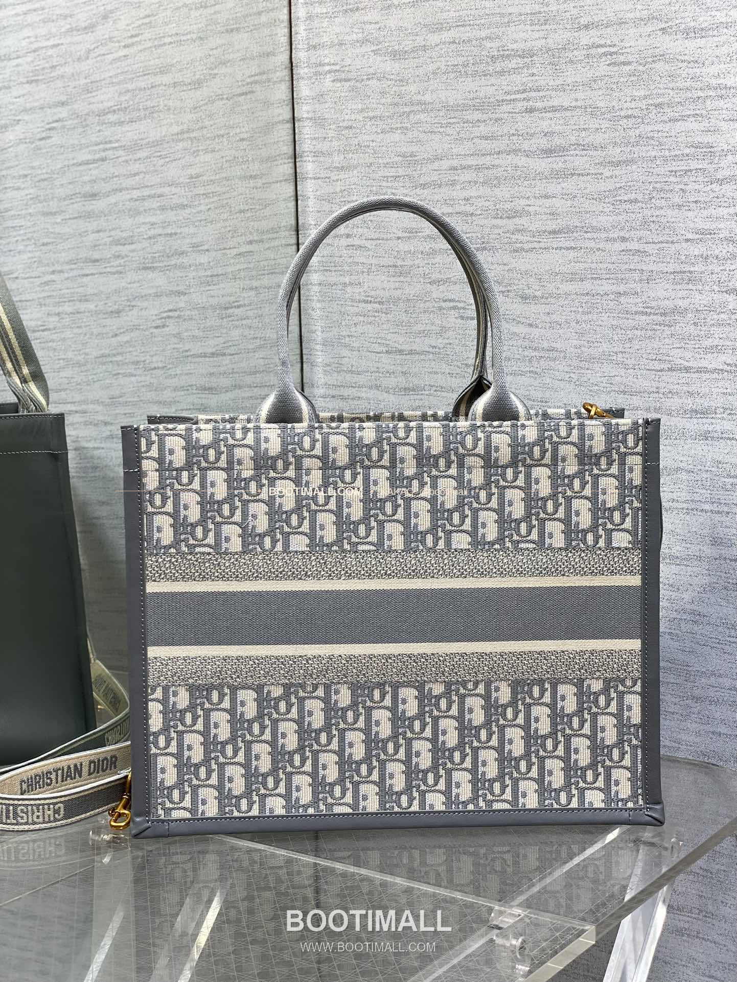 디올 오블리크 자수 캔버스 스트랩 미디엄 토트백 Dior Oblique Embroidered Canvas Strap Medium Tote Bag 36cm 8