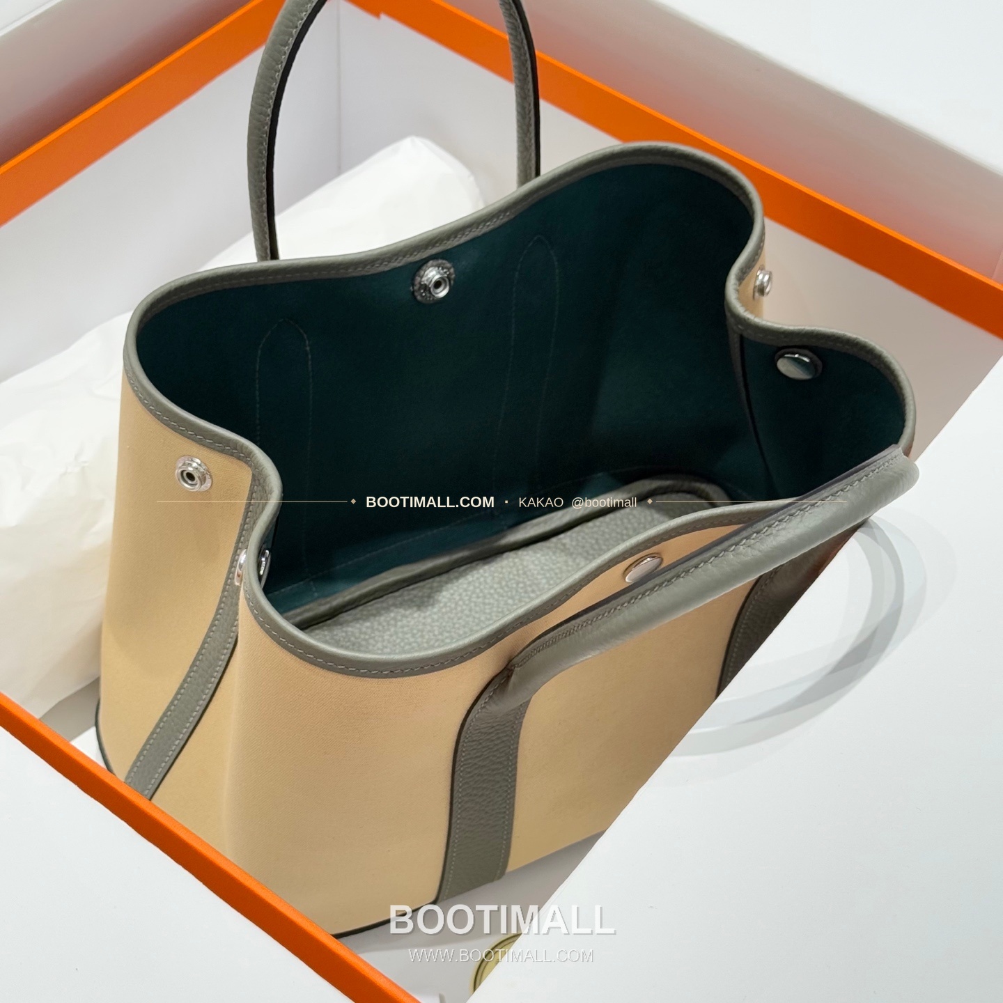 에르메스 가든파티 캔버스 레더 트림 토트백 Hermes Garden Party Canvas Leather Trim Tote Bag 30cm 9