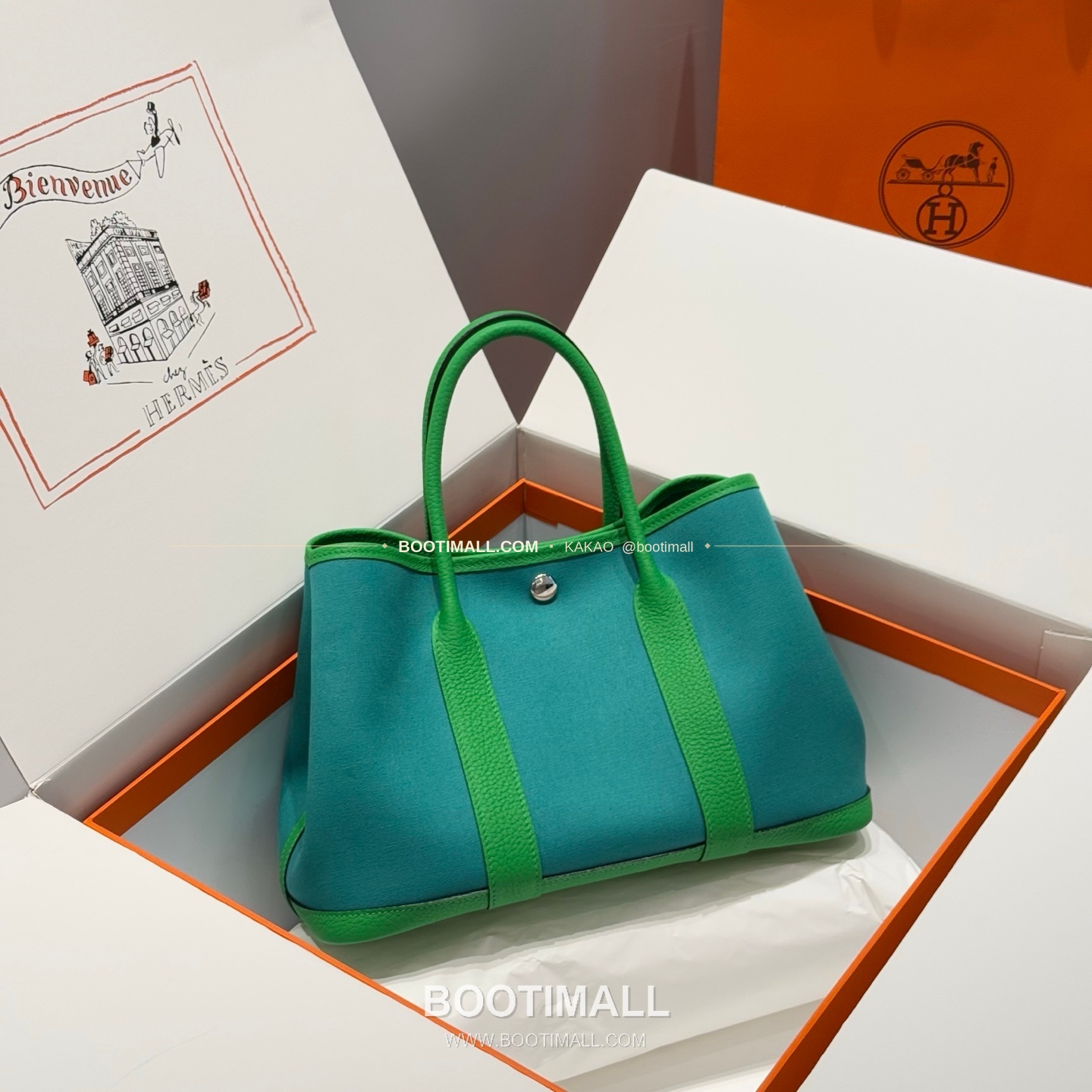 에르메스 가든파티 캔버스 레더 트림 토트백 Hermes Garden Party Canvas Leather Trim Tote Bag 30cm 1