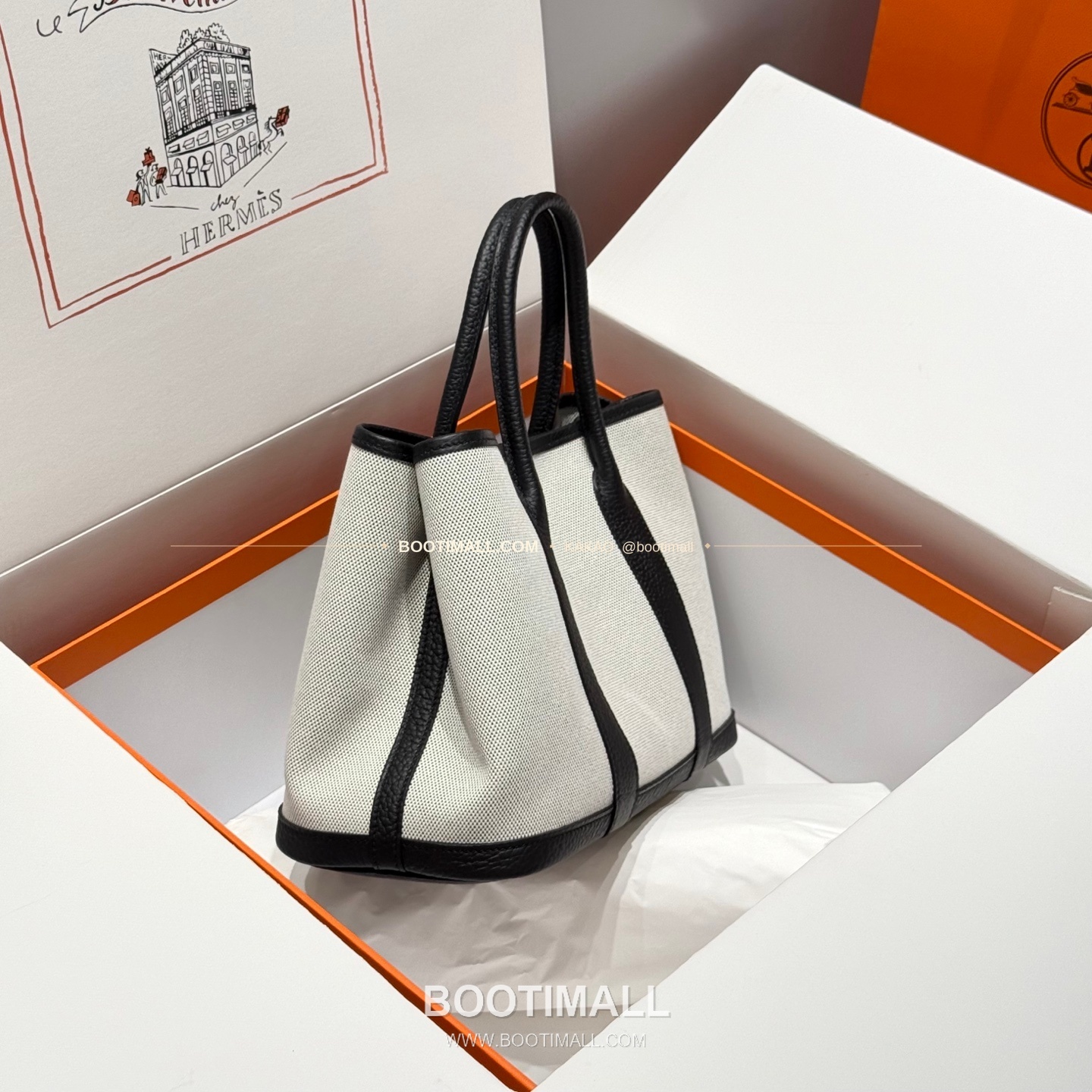 에르메스 가든파티 캔버스 레더 트림 토트백 Hermes Garden Party Canvas Leather Trim Tote Bag 30cm 2