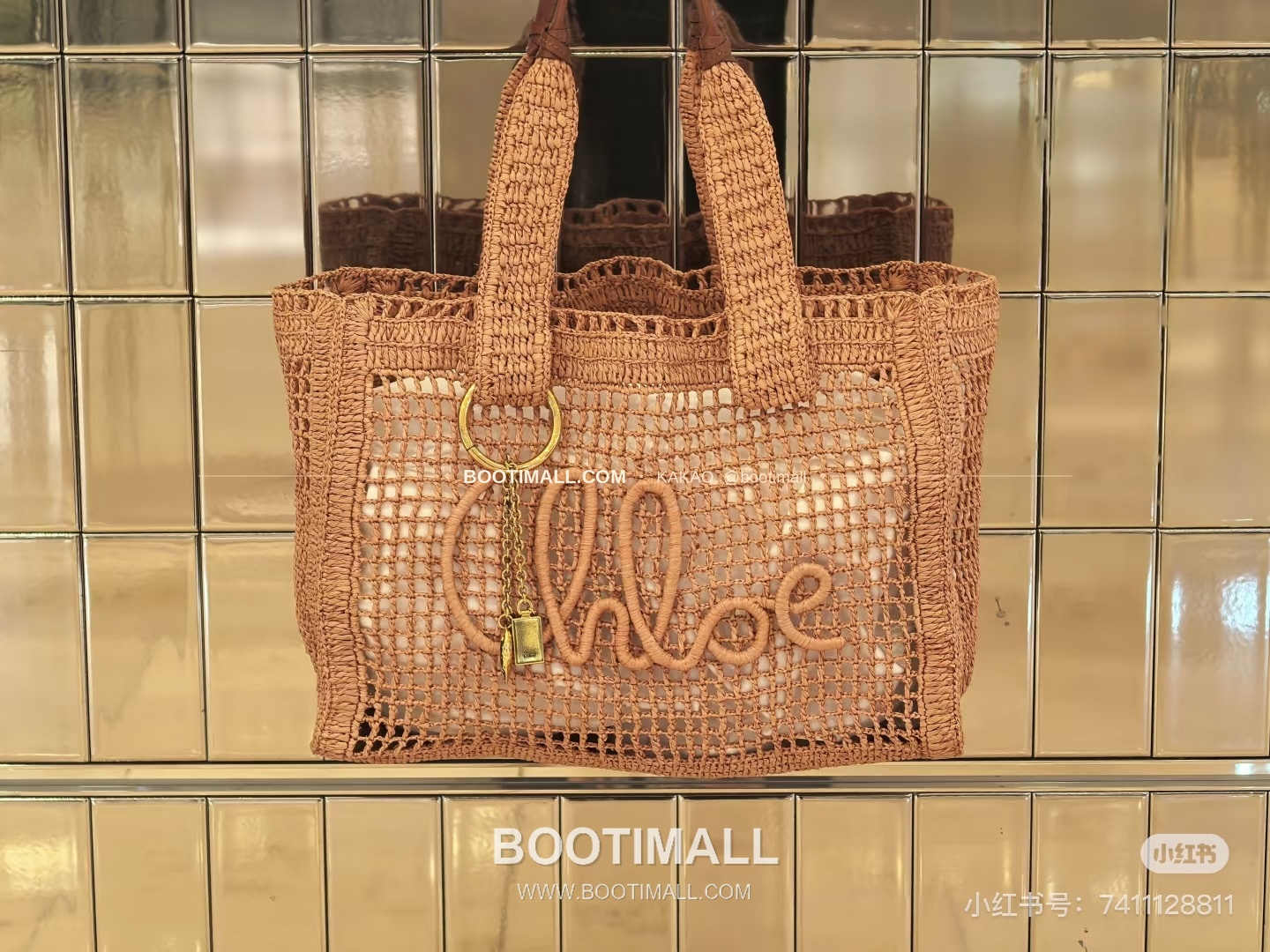 끌로에 2026SS 라피아 위빙 로고자수 바나나 토트백 Chloe 2026 SS Raffia Woven Logo Embroidery Banana Tote Bag 1666 37cm 5