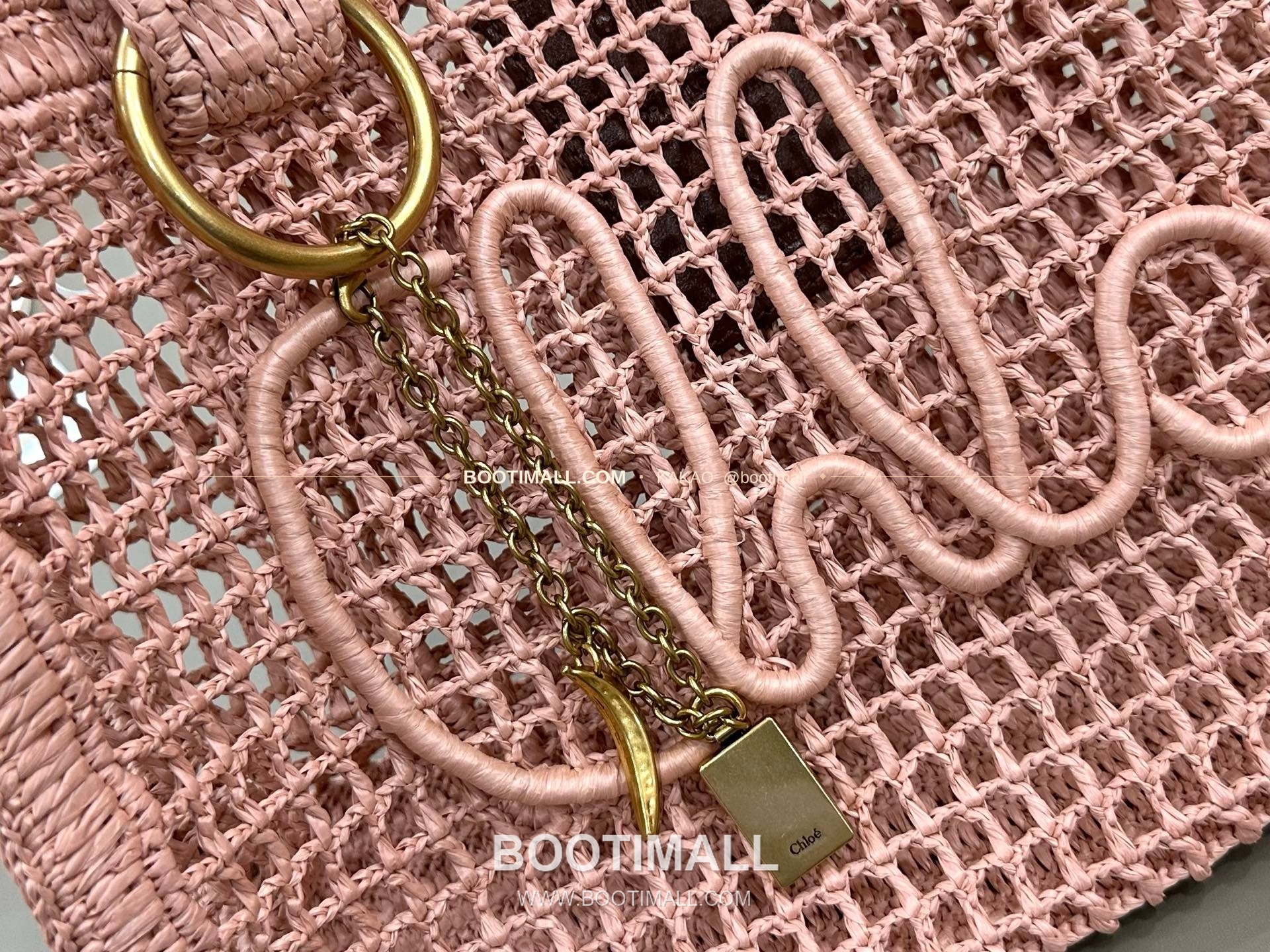 끌로에 2026SS 라피아 위빙 로고자수 바나나 토트백 Chloe 2026 SS Raffia Woven Logo Embroidery Banana Tote Bag 1666 37cm 10