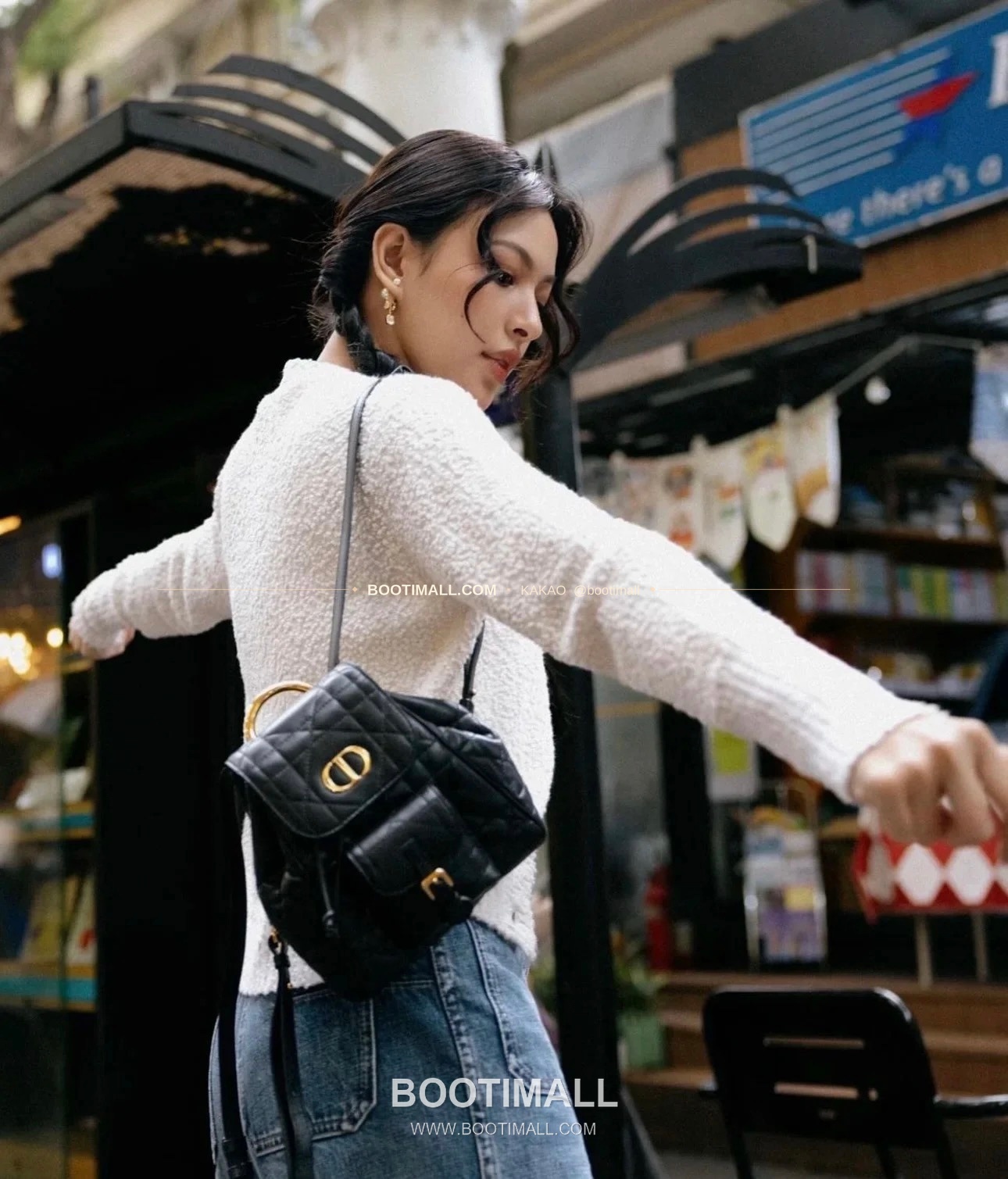 디올 카로 램스킨 까나쥬 백팩 Dior Caro Lambskin Cannage Backpack 19cm 6