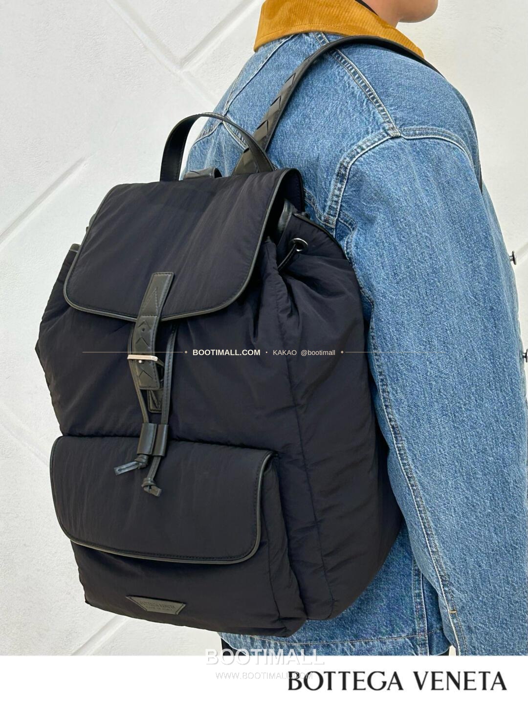 보테가베네타 페이퍼 나일론 레더스트랩 백팩 Bottega Veneta Paper Nylon Leather Strap Backpack 806160 42cm 3