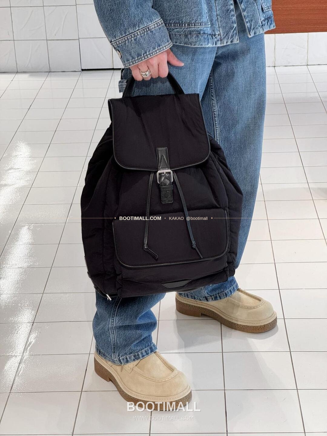 보테가베네타 페이퍼 나일론 레더스트랩 백팩 Bottega Veneta Paper Nylon Leather Strap Backpack 806160 42cm 4