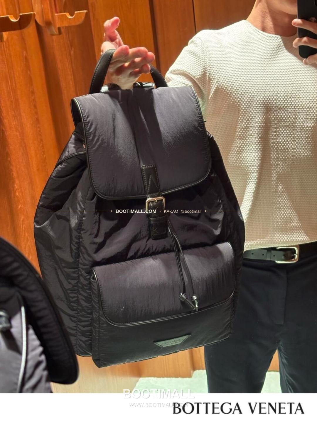 보테가베네타 페이퍼 나일론 레더스트랩 백팩 Bottega Veneta Paper Nylon Leather Strap Backpack 806160 42cm 7