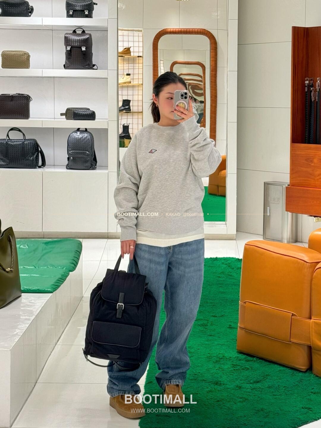 보테가베네타 페이퍼 나일론 레더스트랩 백팩 Bottega Veneta Paper Nylon Leather Strap Backpack 806160 42cm 9