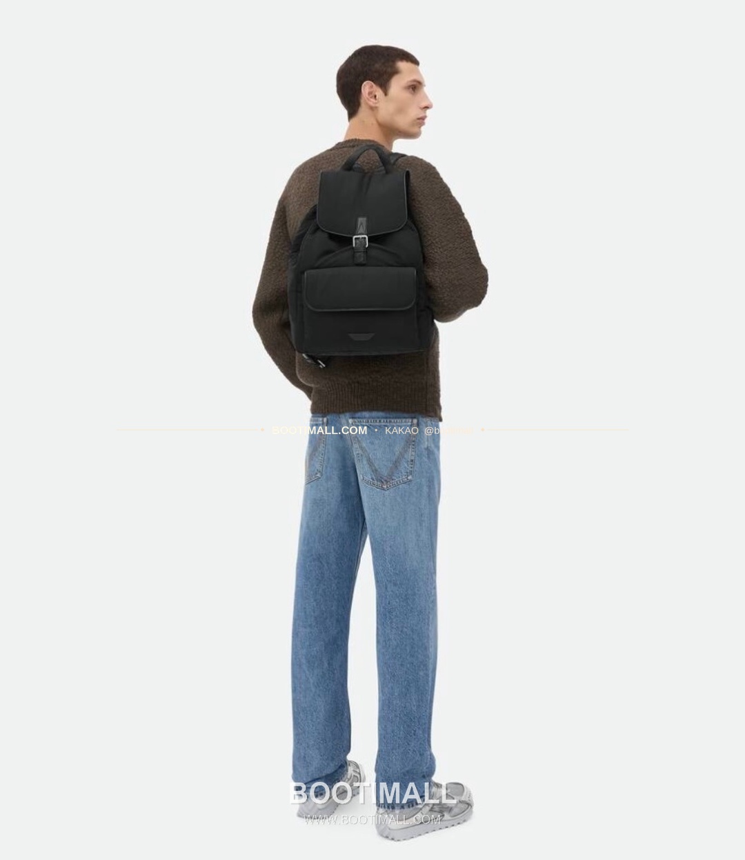 보테가베네타 페이퍼 나일론 레더스트랩 백팩 Bottega Veneta Paper Nylon Leather Strap Backpack 806160 42cm 24