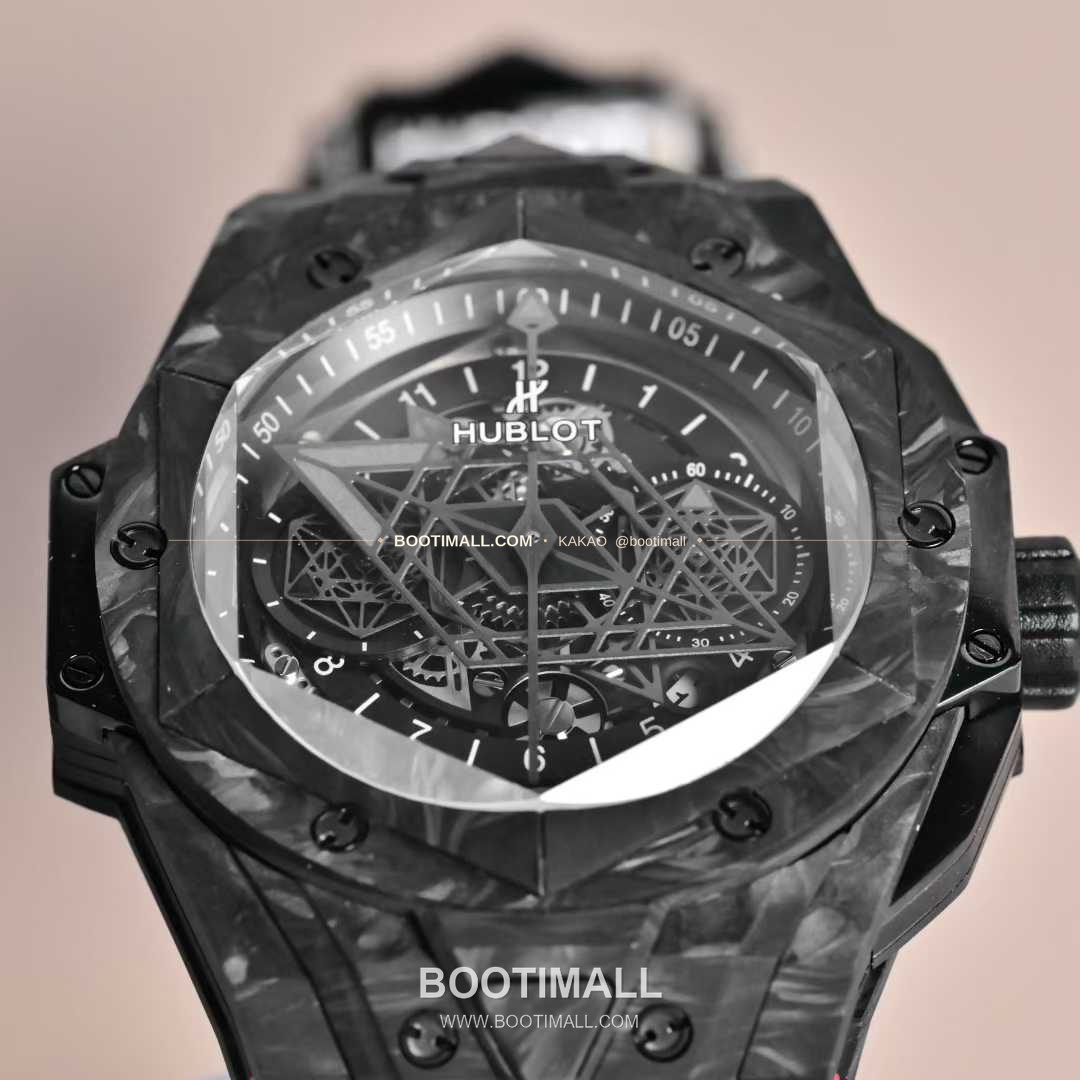 위블로 빅뱅 상블루II 카본파이버 스켈레톤 크로노그래프 오토매틱 Hublot Big Bang Sang Bleu II Carbon Fiber Skeleton Chronograph Automatic 45mm 3