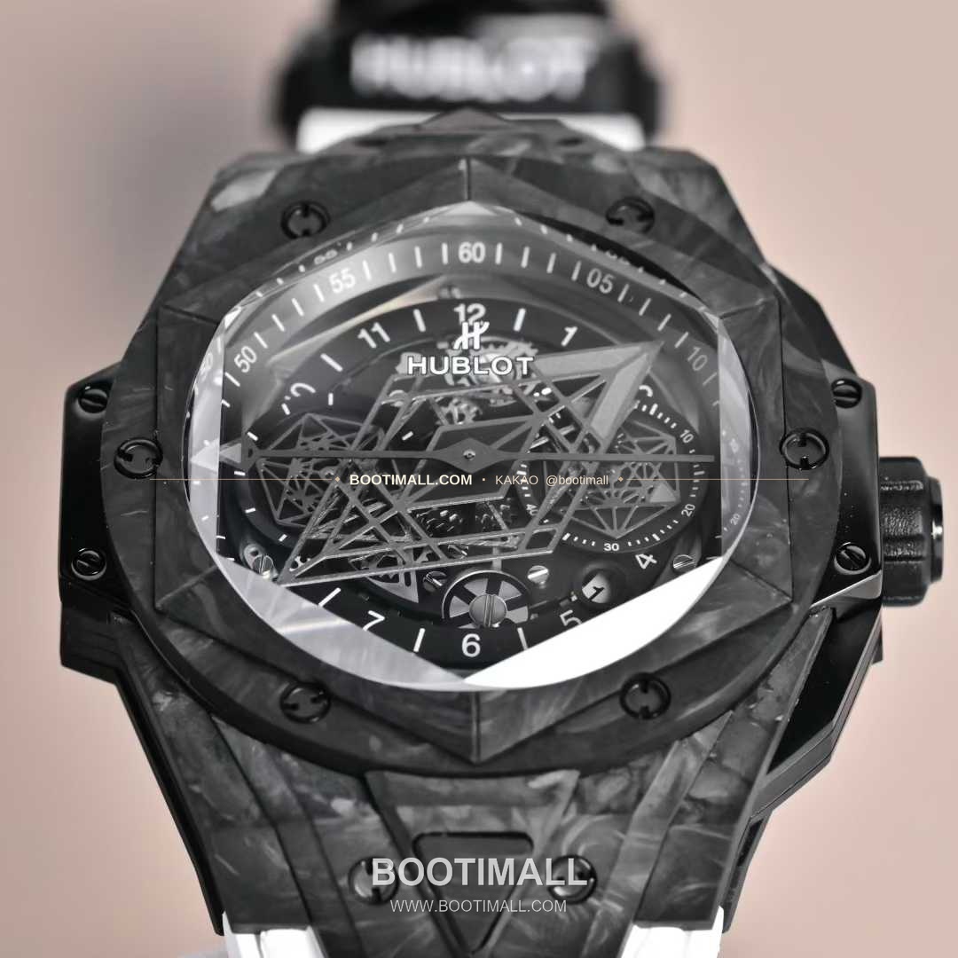 위블로 빅뱅 상블루II 카본파이버 스켈레톤 크로노그래프 오토매틱 Hublot Big Bang Sang Bleu II Carbon Fiber Skeleton Chronograph Automatic 45mm 4
