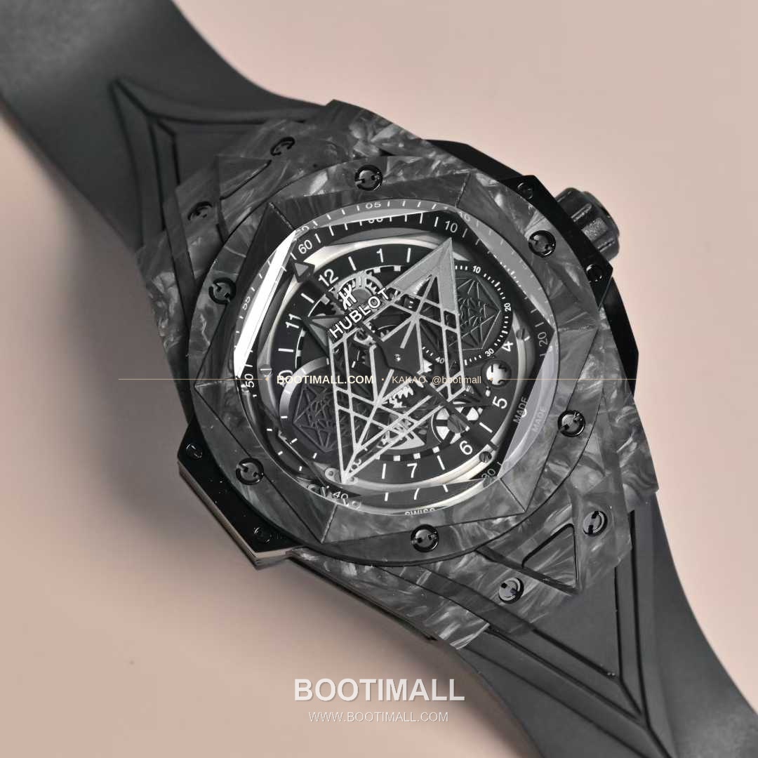 위블로 빅뱅 상블루II 카본파이버 스켈레톤 크로노그래프 오토매틱 Hublot Big Bang Sang Bleu II Carbon Fiber Skeleton Chronograph Automatic 45mm 2