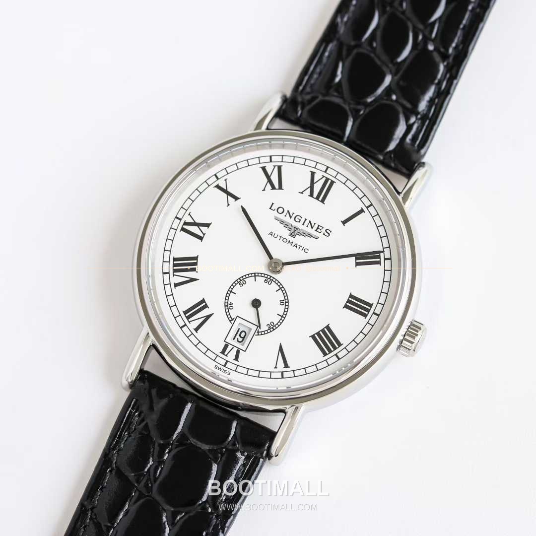론진 엘레강스 스틸 화이트다이얼 로만인덱스 스몰세컨즈 오토매틱 Longines Elegant Steel White Dial Roman Index Small Seconds Automatic 38.5mm 3