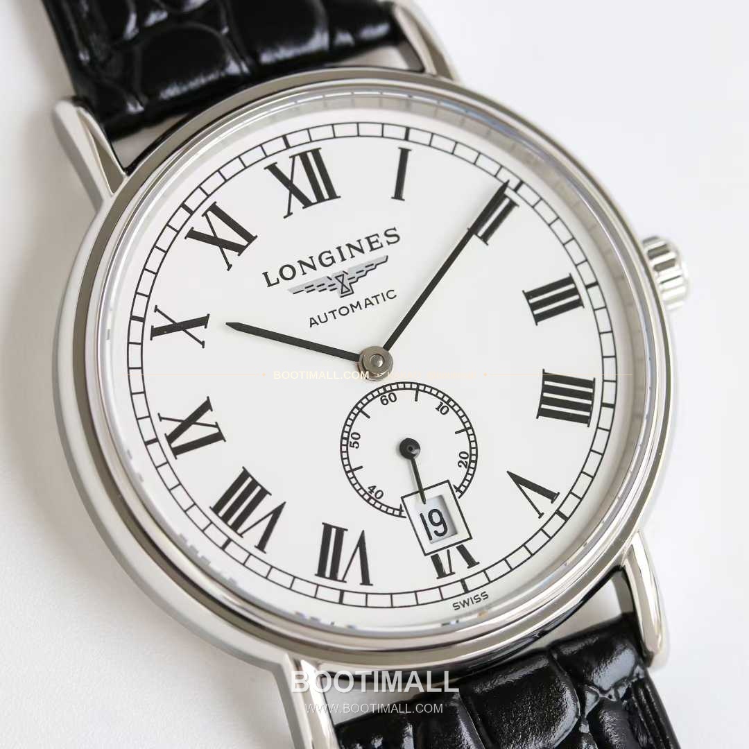 론진 엘레강스 스틸 화이트다이얼 로만인덱스 스몰세컨즈 오토매틱 Longines Elegant Steel White Dial Roman Index Small Seconds Automatic 38.5mm 4