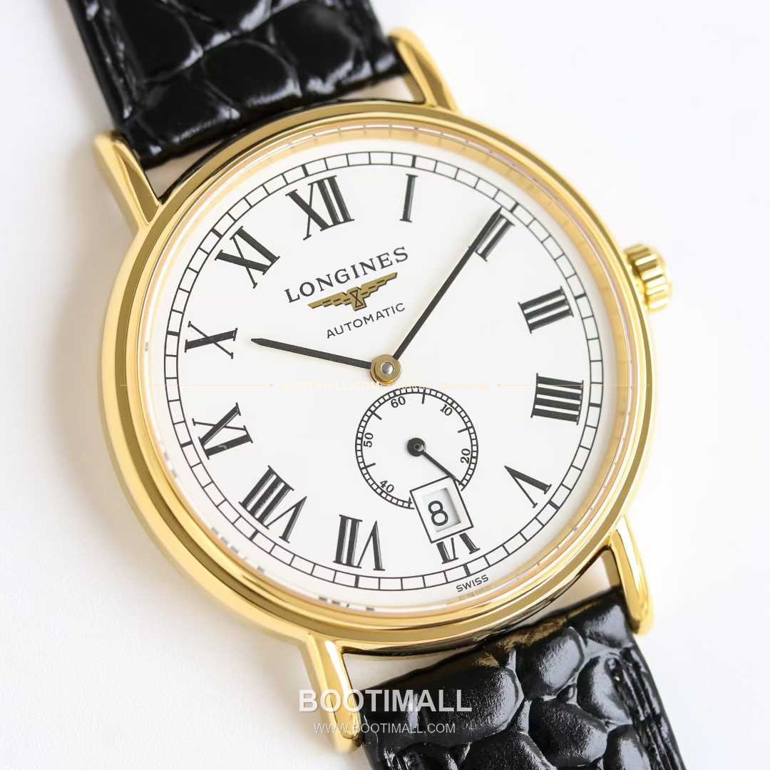 론진 엘레강스 스틸 화이트다이얼 로만인덱스 스몰세컨즈 오토매틱 Longines Elegant Steel White Dial Roman Index Small Seconds Automatic 38.5mm 4