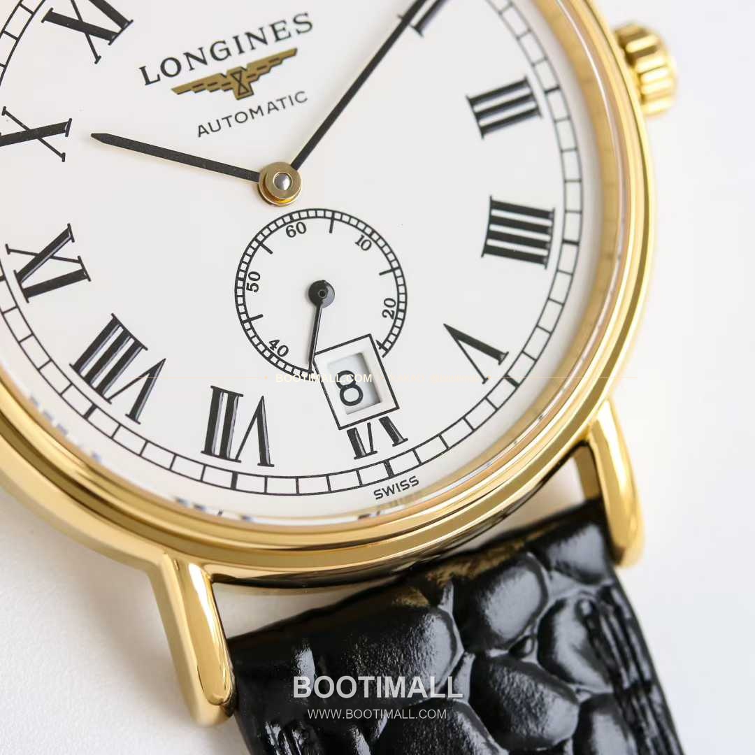 론진 엘레강스 스틸 화이트다이얼 로만인덱스 스몰세컨즈 오토매틱 Longines Elegant Steel White Dial Roman Index Small Seconds Automatic 38.5mm 6