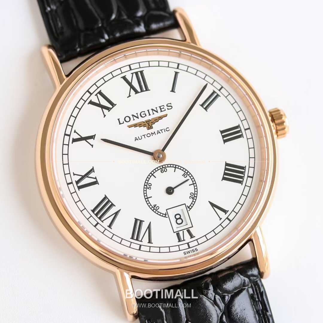 론진 엘레강스 스틸 화이트다이얼 로만인덱스 스몰세컨즈 오토매틱 Longines Elegant Steel White Dial Roman Index Small Seconds Automatic 38.5mm 4