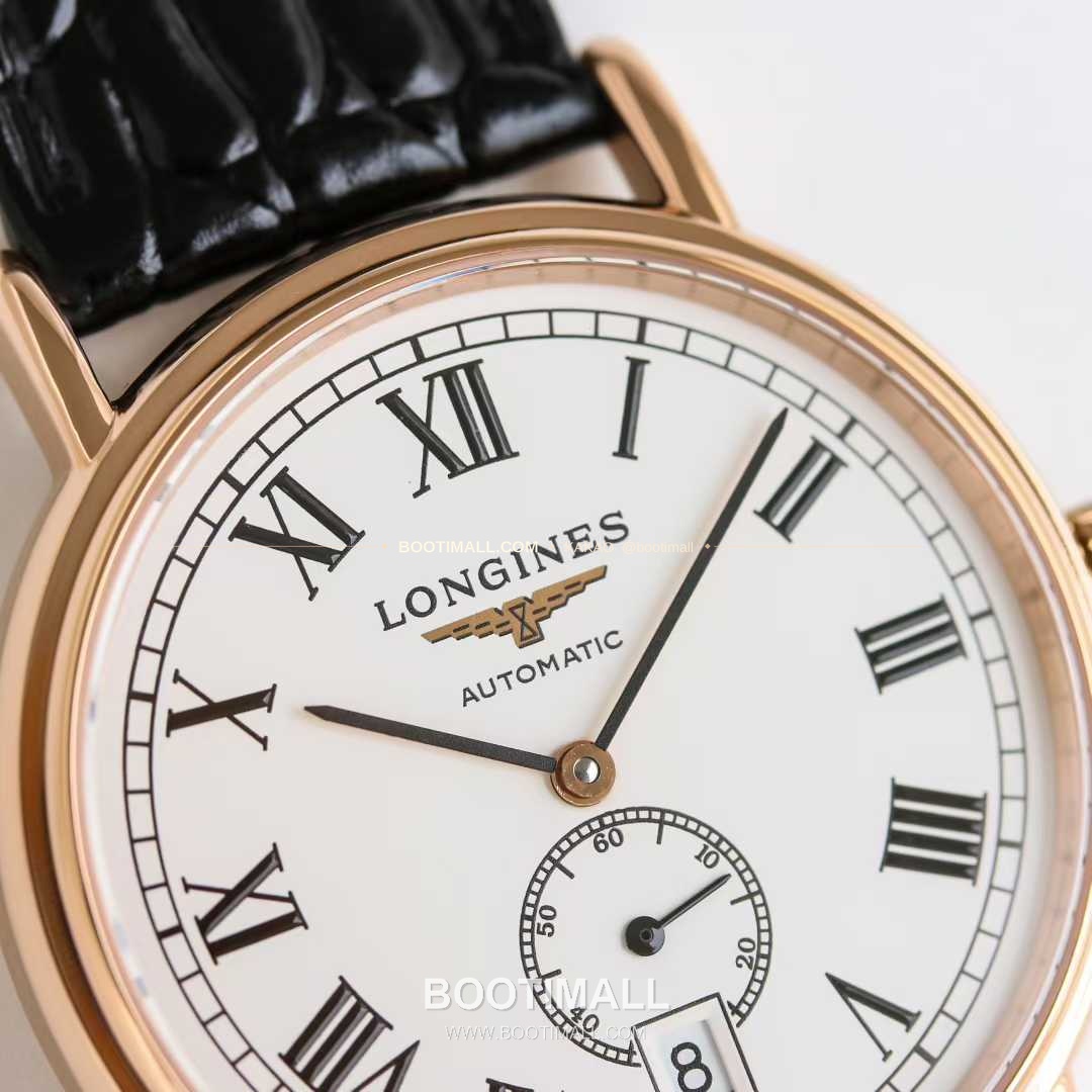 론진 엘레강스 스틸 화이트다이얼 로만인덱스 스몰세컨즈 오토매틱 Longines Elegant Steel White Dial Roman Index Small Seconds Automatic 38.5mm 5