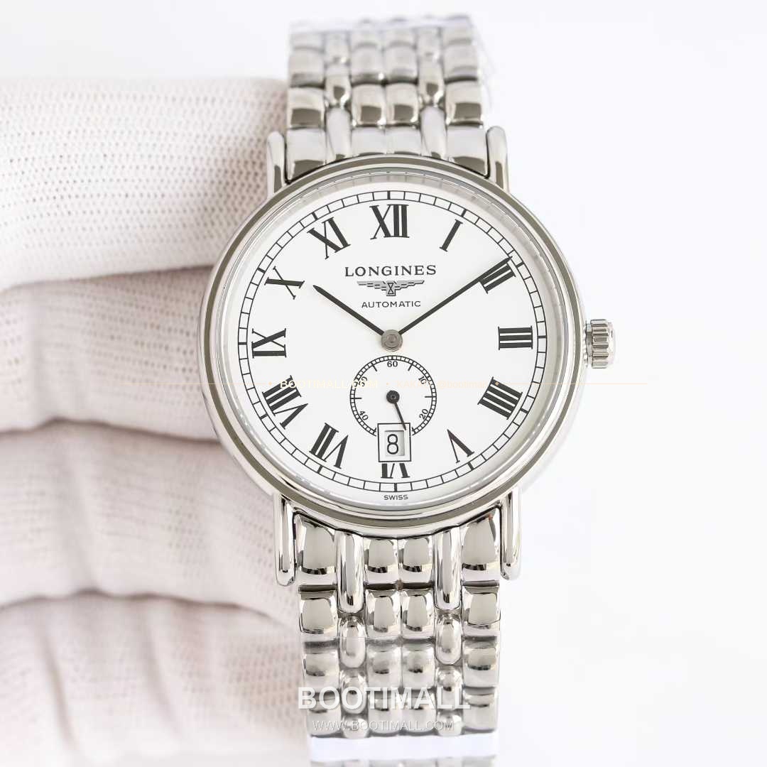 론진 엘레강스 스틸 화이트다이얼 로만인덱스 스몰세컨즈 오토매틱 Longines Elegant Steel White Dial Roman Index Small Seconds Automatic 38.5mm 1