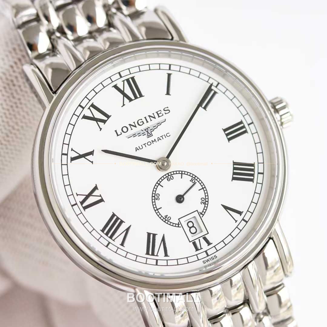 론진 엘레강스 스틸 화이트다이얼 로만인덱스 스몰세컨즈 오토매틱 Longines Elegant Steel White Dial Roman Index Small Seconds Automatic 38.5mm 3