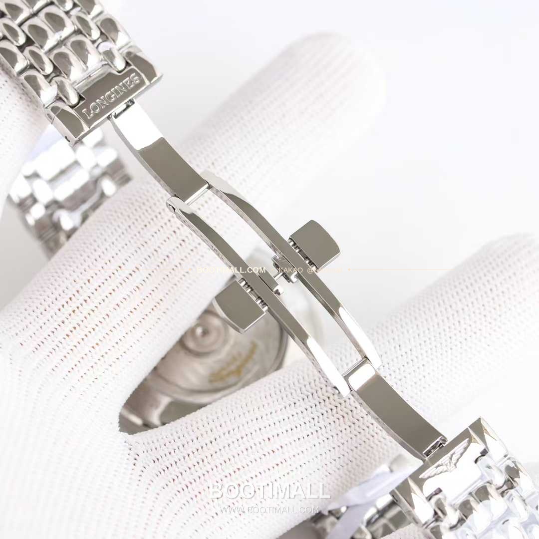 론진 엘레강스 스틸 화이트다이얼 로만인덱스 스몰세컨즈 오토매틱 Longines Elegant Steel White Dial Roman Index Small Seconds Automatic 38.5mm 9