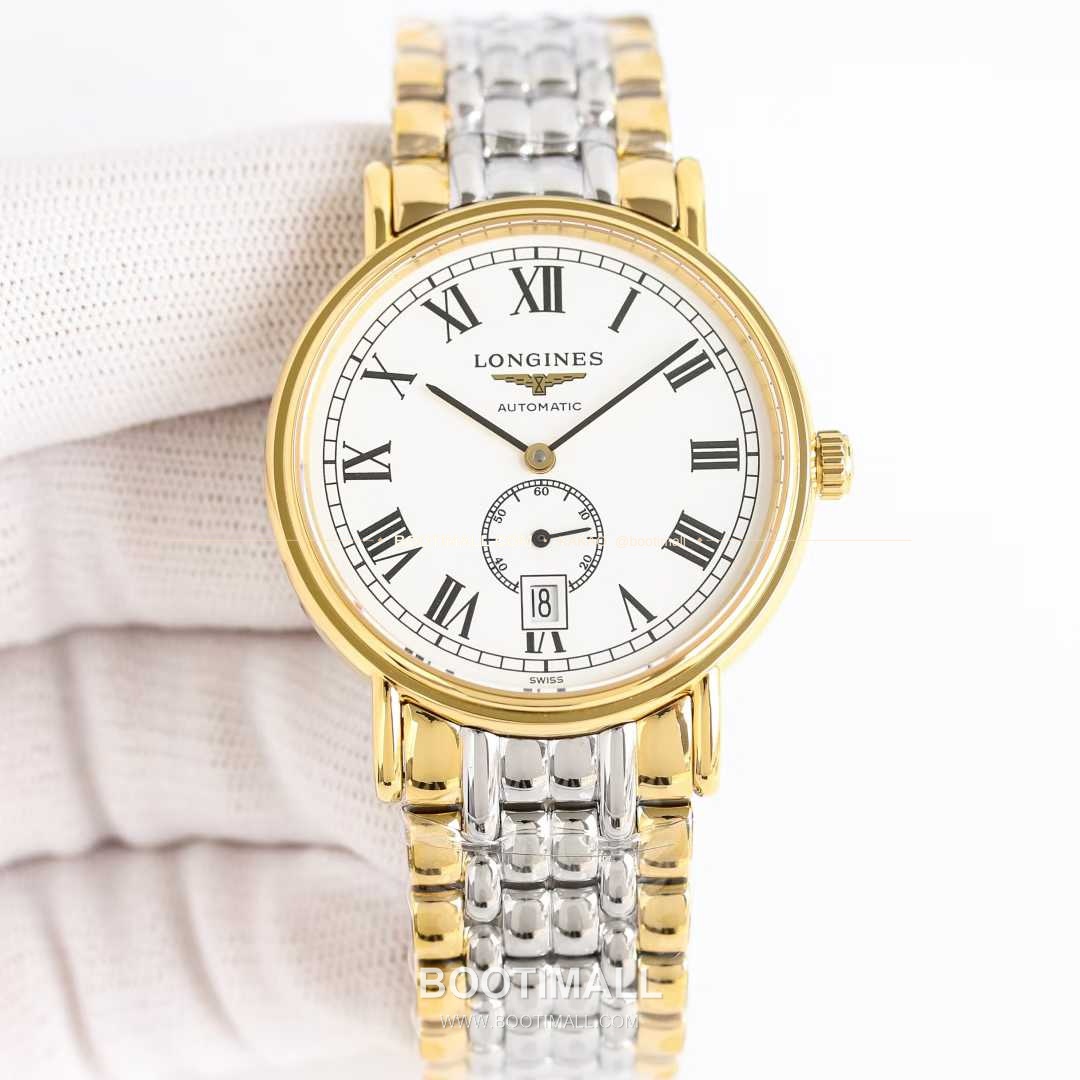 론진 엘레강스 스틸 화이트다이얼 로만인덱스 스몰세컨즈 오토매틱 Longines Elegant Steel White Dial Roman Index Small Seconds Automatic 38.5mm 1