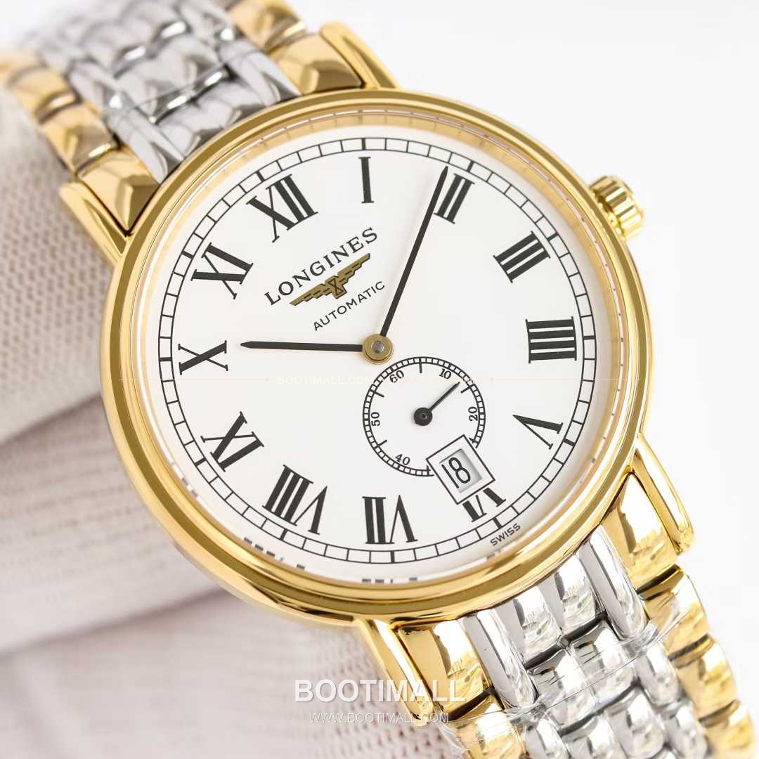 론진 엘레강스 스틸 화이트다이얼 로만인덱스 스몰세컨즈 오토매틱 Longines Elegant Steel White Dial Roman Index Small Seconds Automatic 38.5mm 3