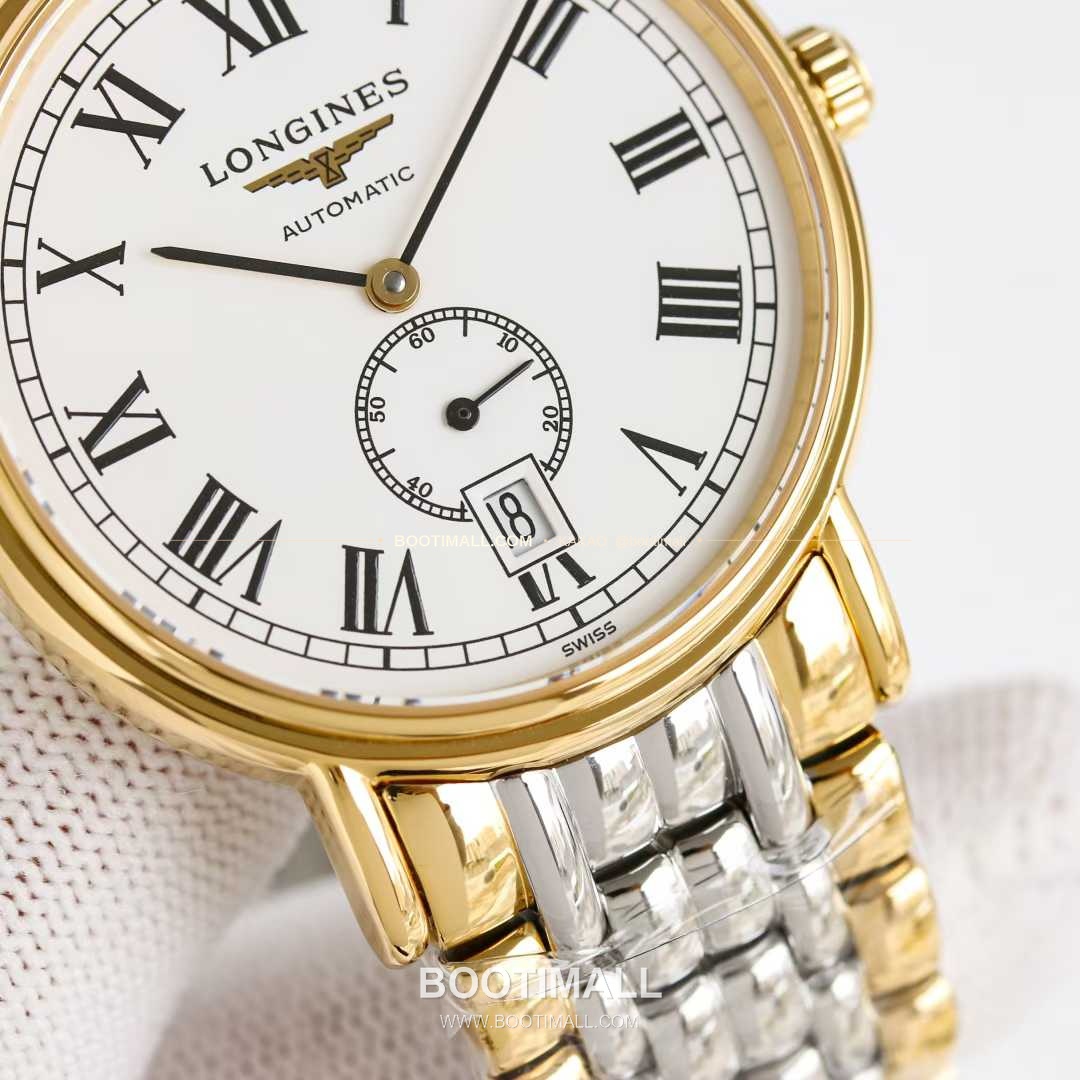 론진 엘레강스 스틸 화이트다이얼 로만인덱스 스몰세컨즈 오토매틱 Longines Elegant Steel White Dial Roman Index Small Seconds Automatic 38.5mm 5