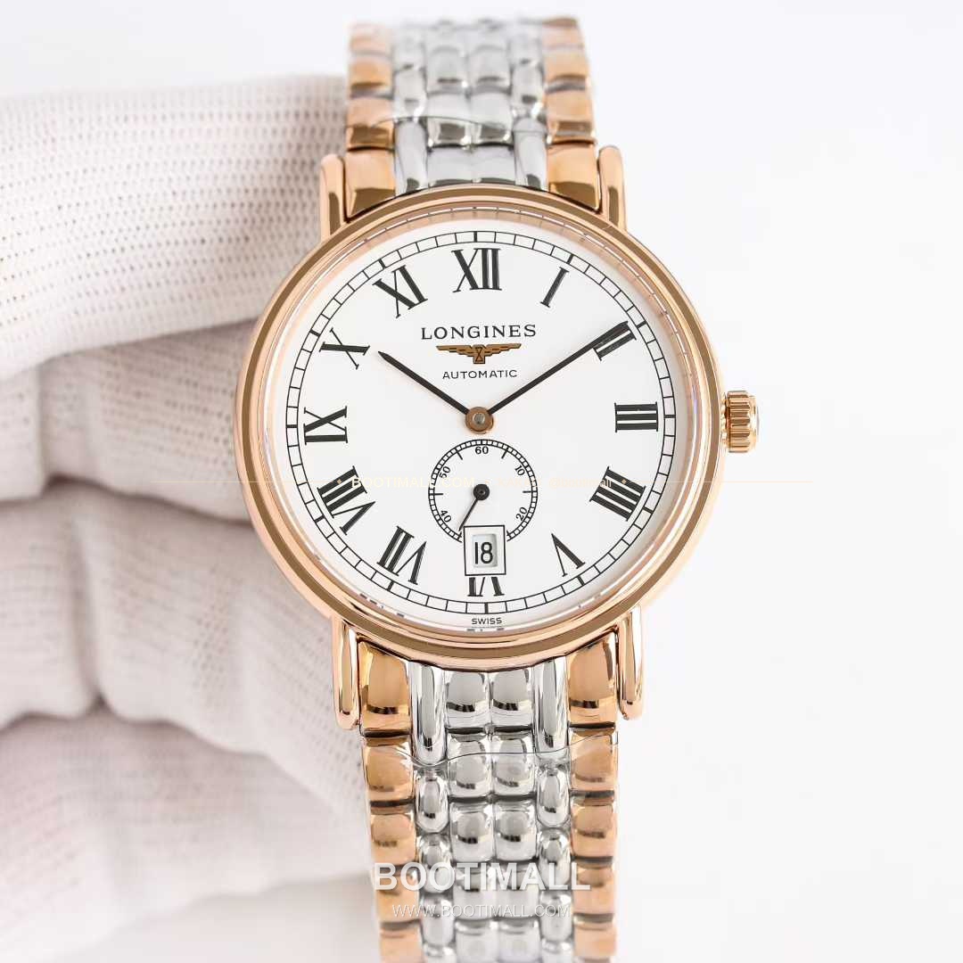 론진 엘레강스 스틸 화이트다이얼 로만인덱스 스몰세컨즈 오토매틱 Longines Elegant Steel White Dial Roman Index Small Seconds Automatic 38.5mm 1