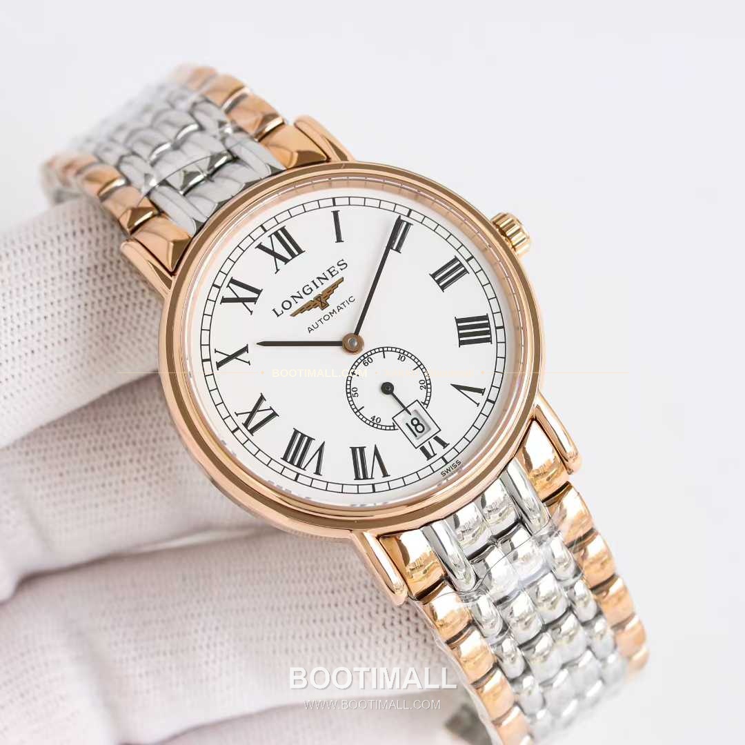 론진 엘레강스 스틸 화이트다이얼 로만인덱스 스몰세컨즈 오토매틱 Longines Elegant Steel White Dial Roman Index Small Seconds Automatic 38.5mm 2