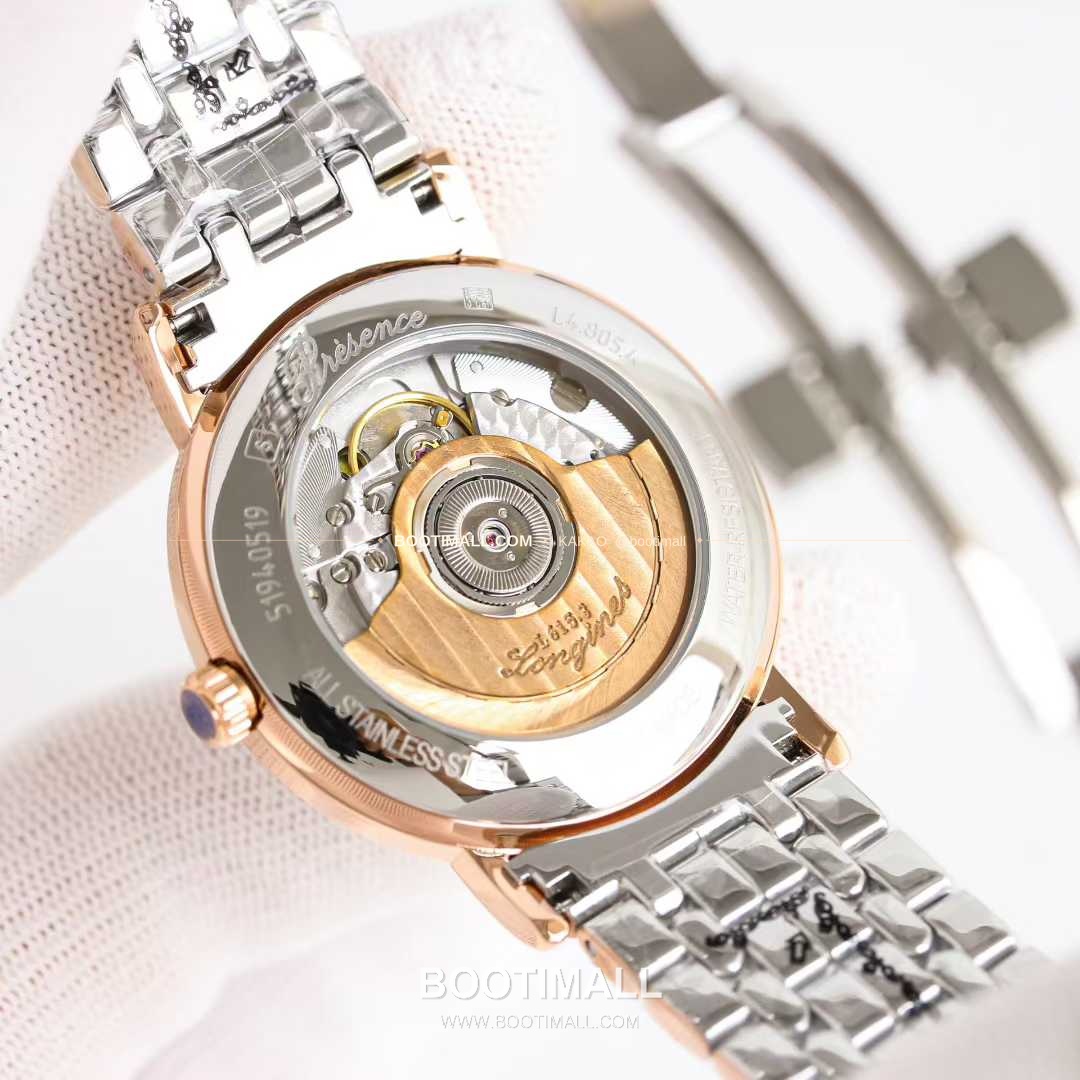 론진 엘레강스 스틸 화이트다이얼 로만인덱스 스몰세컨즈 오토매틱 Longines Elegant Steel White Dial Roman Index Small Seconds Automatic 38.5mm 7