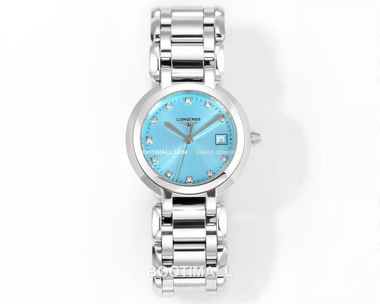 롱진 프리마루나 스틸 화이트자개 로만인덱스 블루핸즈 쿼츠 Longines PrimaLuna Steel Mother of Pearl Roman Index Blue Hands Quartz 30mm 1