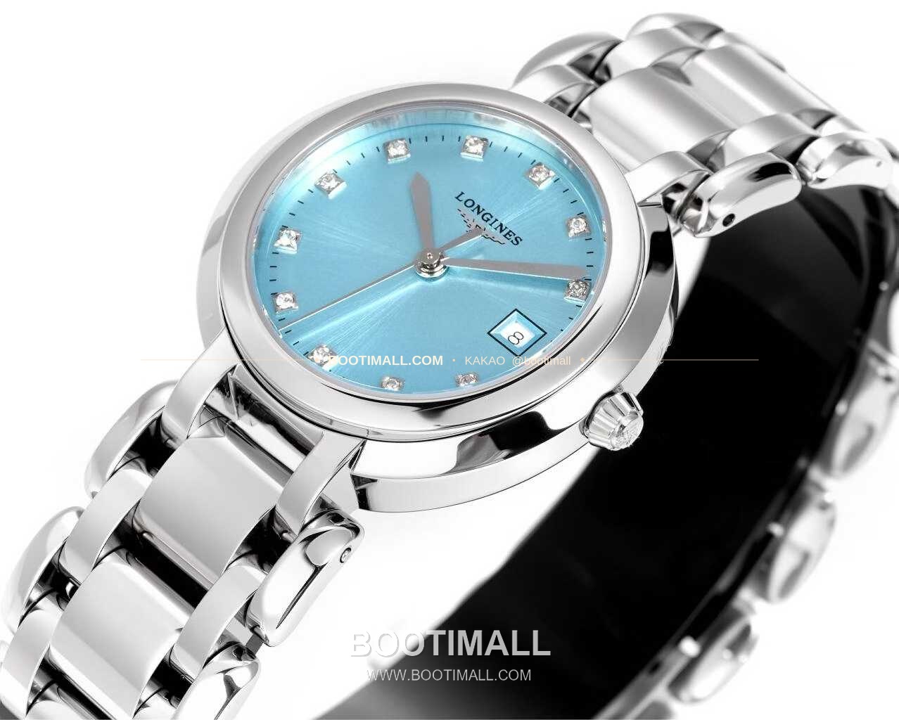 롱진 프리마루나 스틸 화이트자개 로만인덱스 블루핸즈 쿼츠 Longines PrimaLuna Steel Mother of Pearl Roman Index Blue Hands Quartz 30mm 3